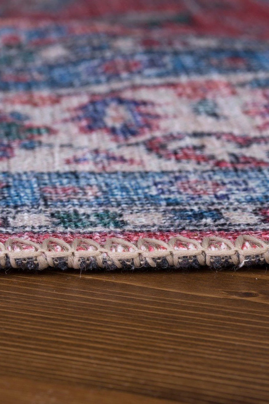 Kopa Turkish Faded Red & Ivory Beige Rug