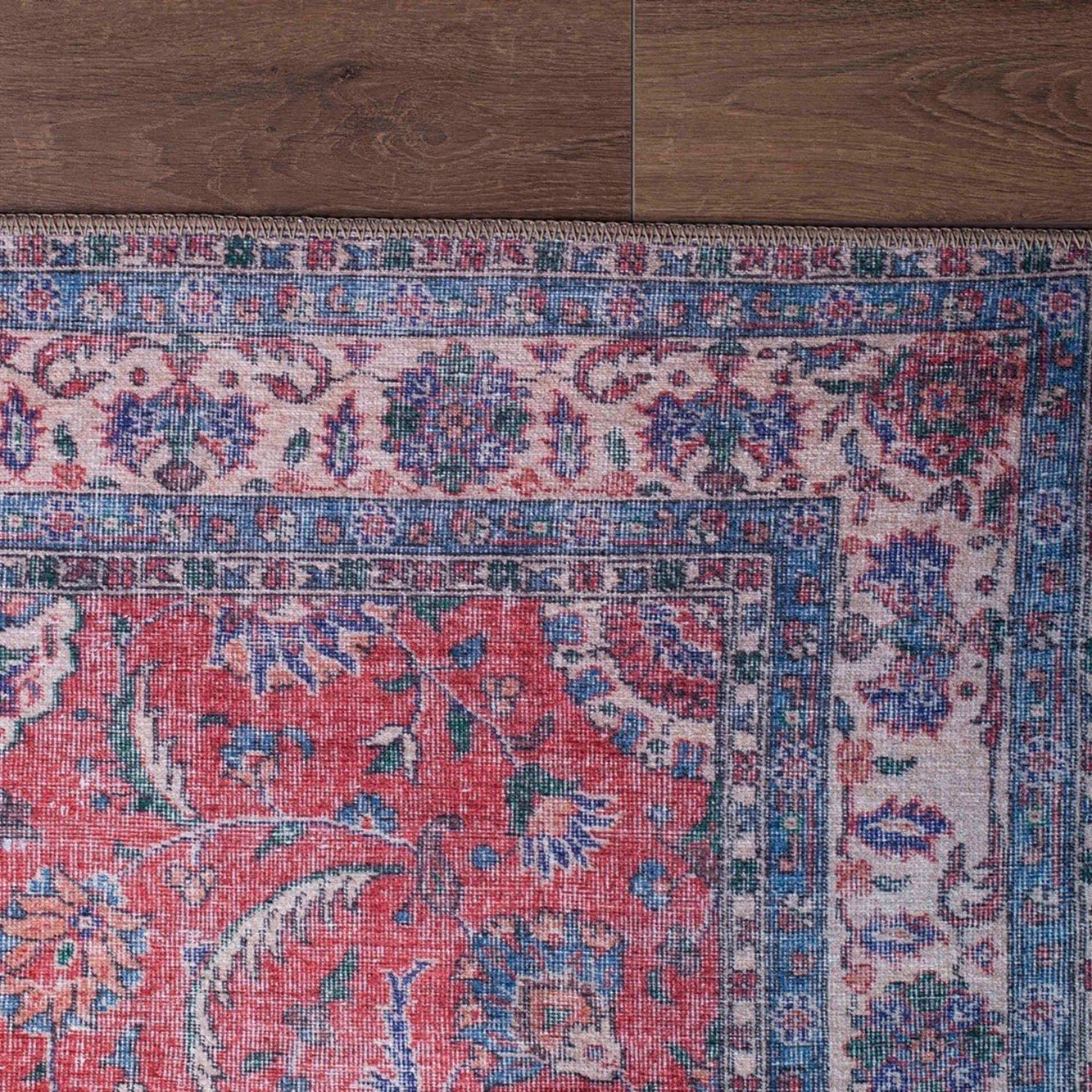 Kopa Turkish Faded Red & Ivory Beige Rug