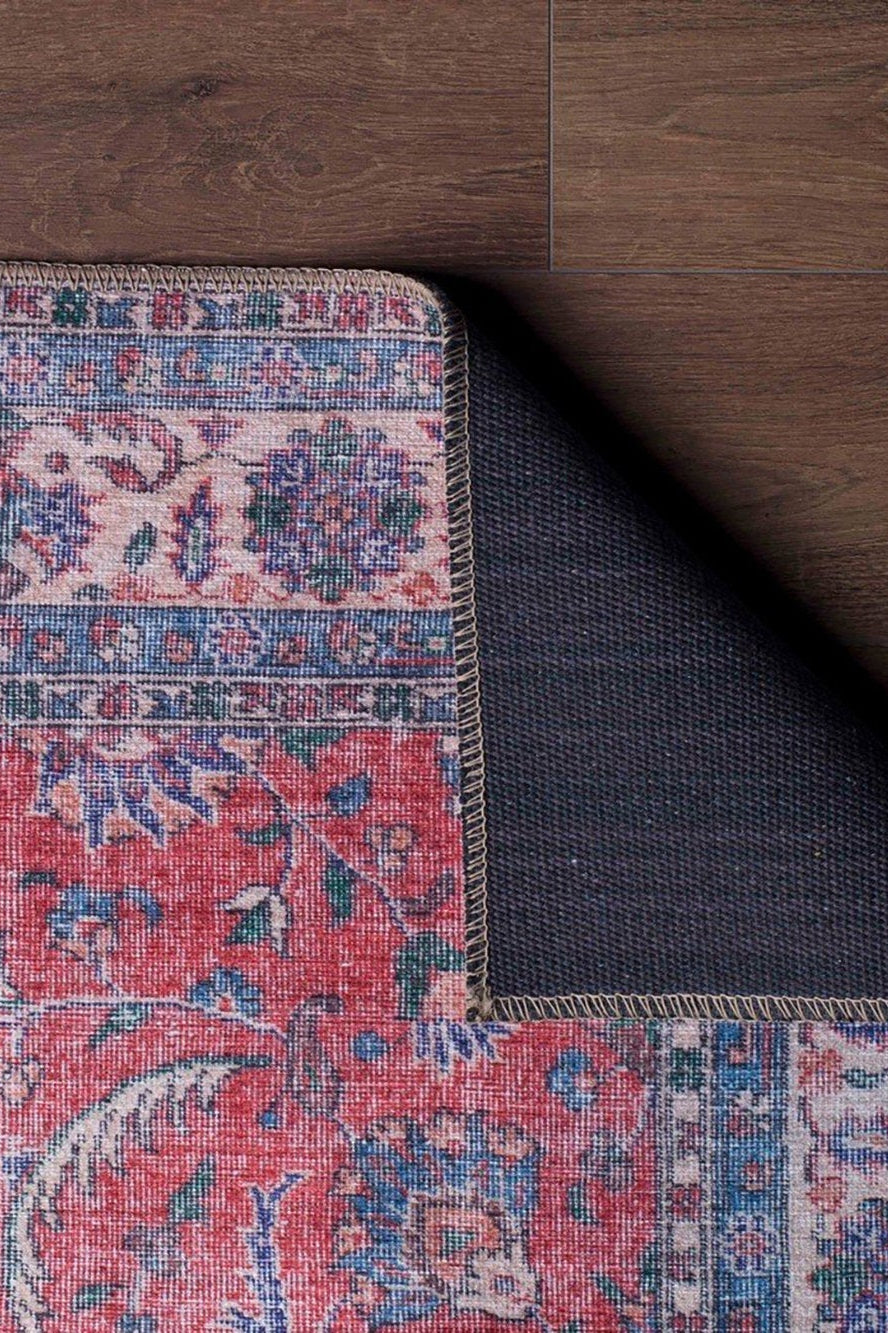 Kopa Turkish Faded Red & Ivory Beige Rug