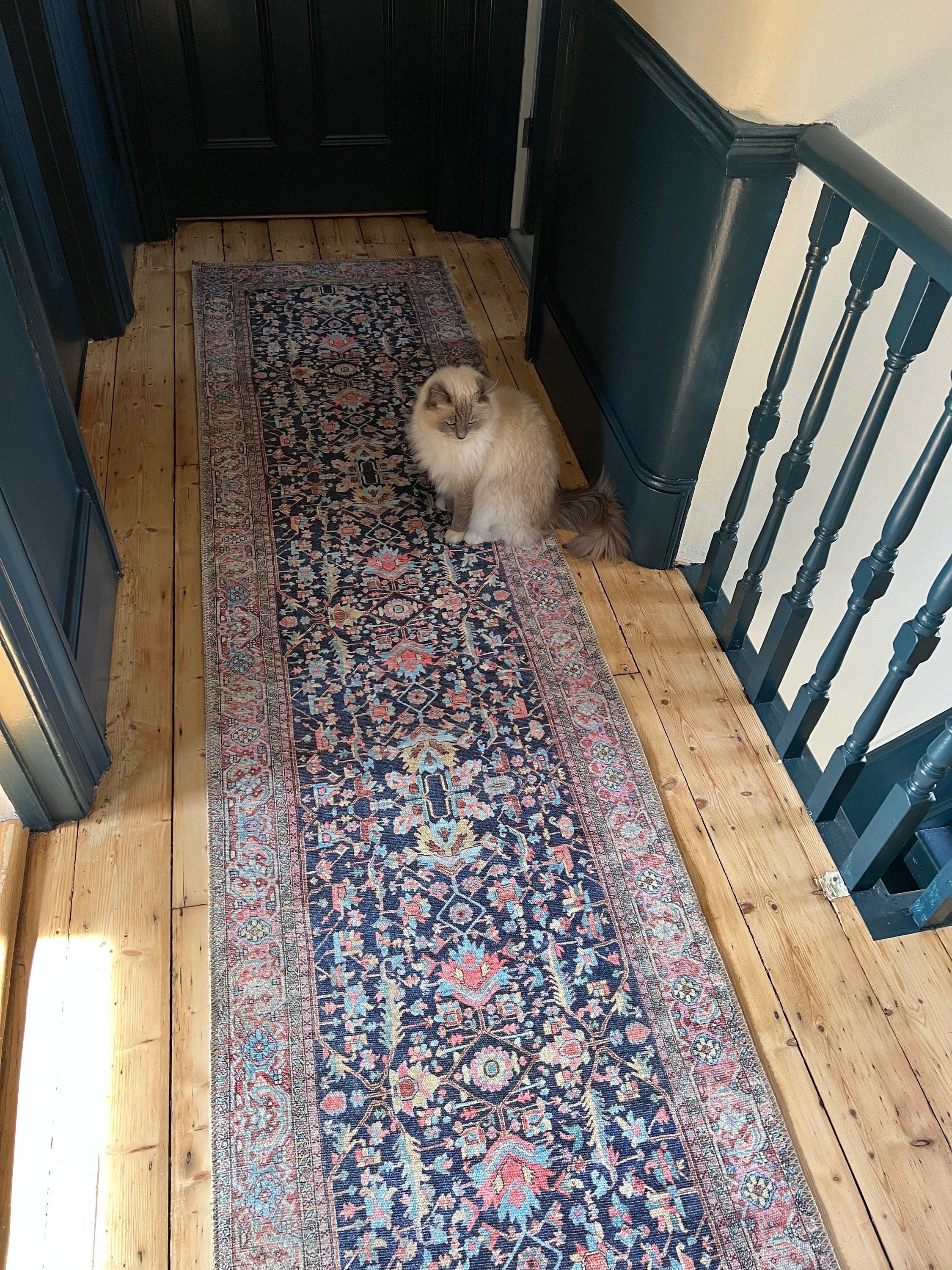 Lala Rug Turkish Navy and Light Blue Rug