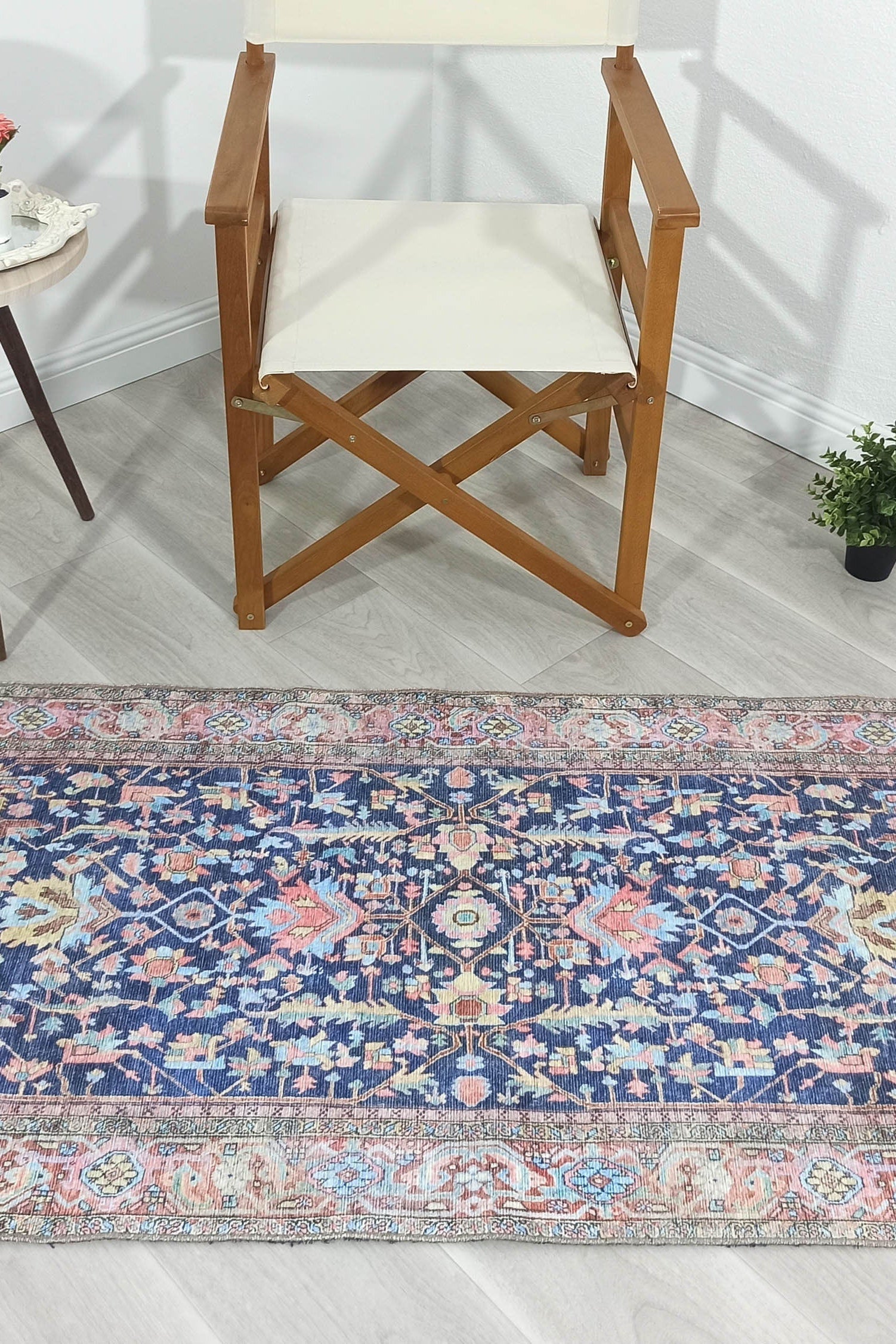 Lala Rug Turkish Navy and Light Blue Rug