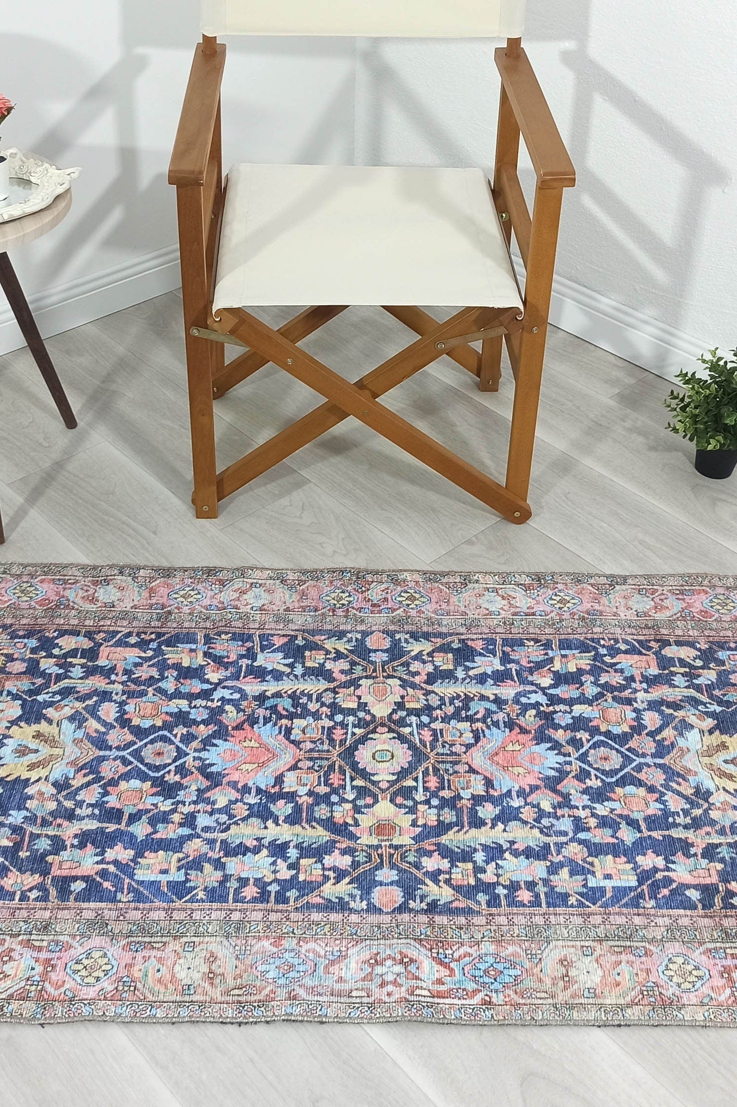 Lala Rug Turkish Navy and Light Blue Rug