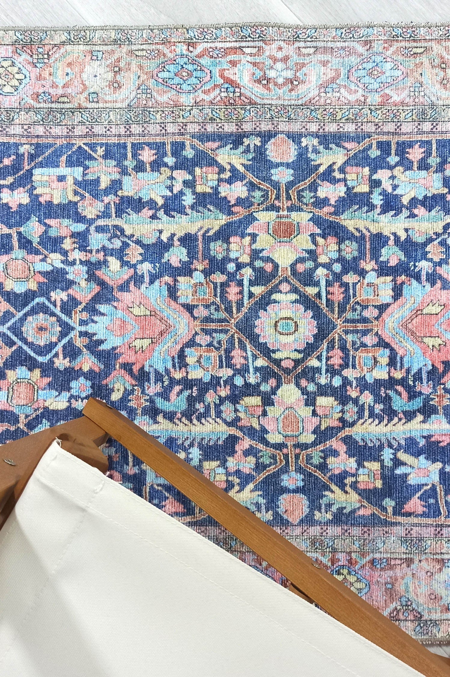 Lala Rug Turkish Navy and Light Blue Rug