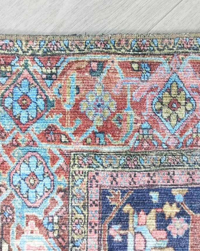 Lala Rug Turkish Navy and Light Blue Rug