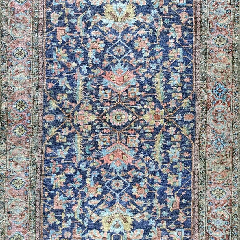 Lala Rug Turkish Navy and Light Blue Rug