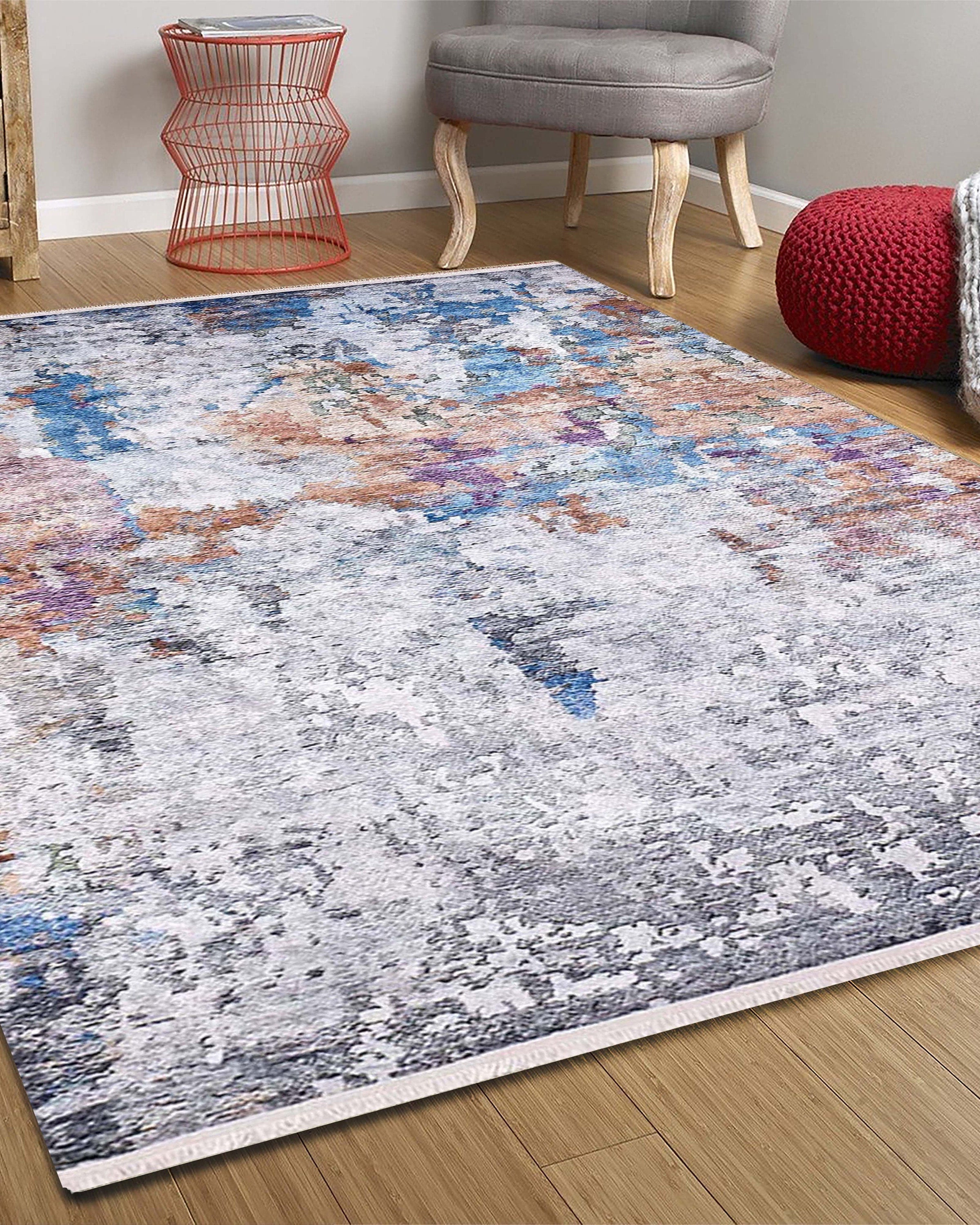 Lama Abstract Modern Gray Rug