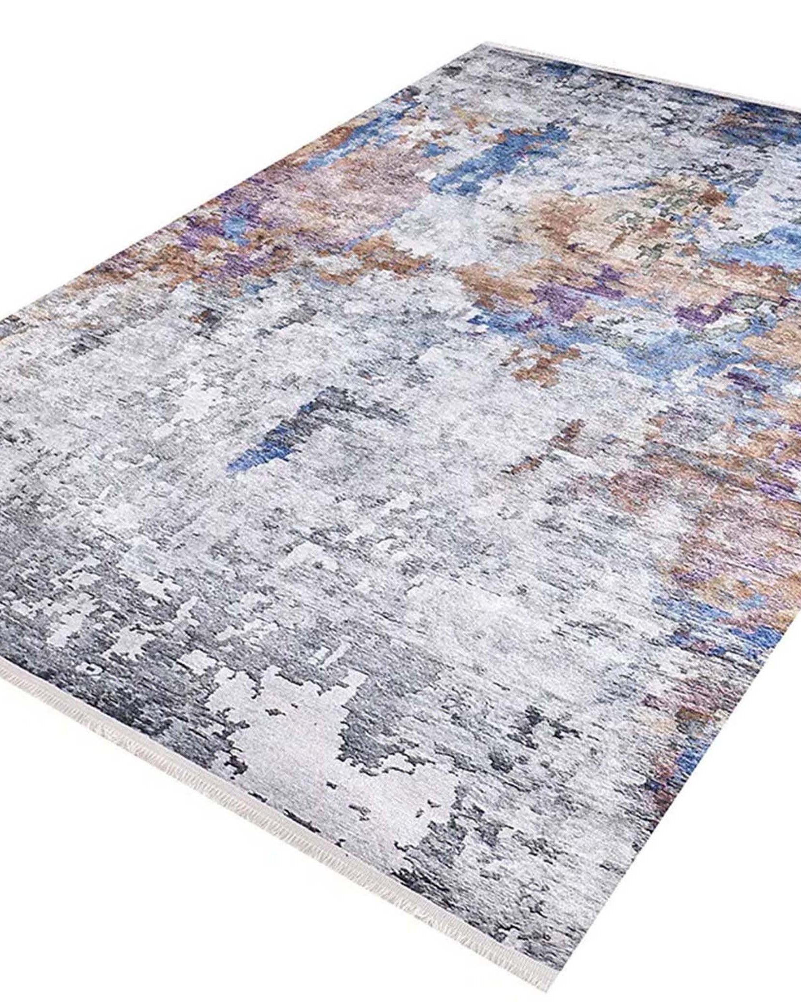 Lama Abstract Modern Gray Rug