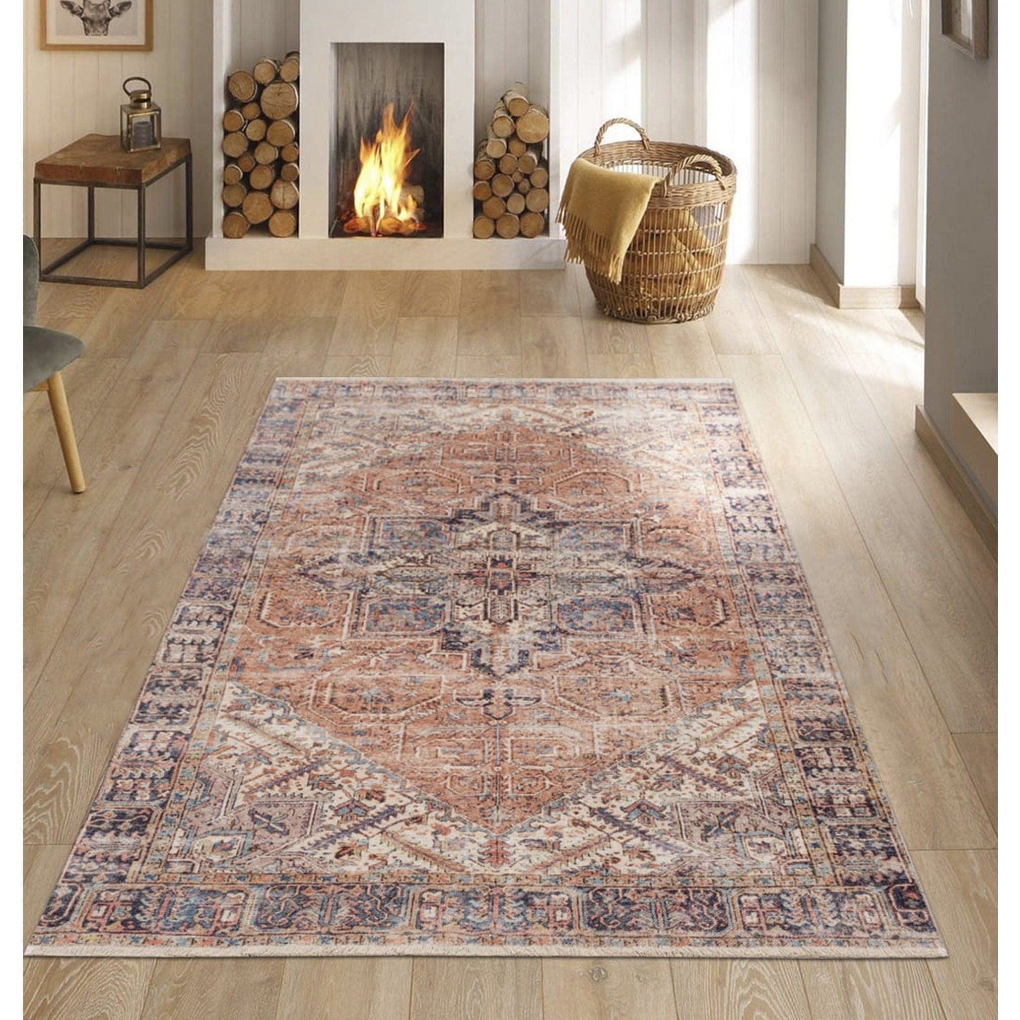 Lamya Turkish Faded Orange Beige-Blush Rug