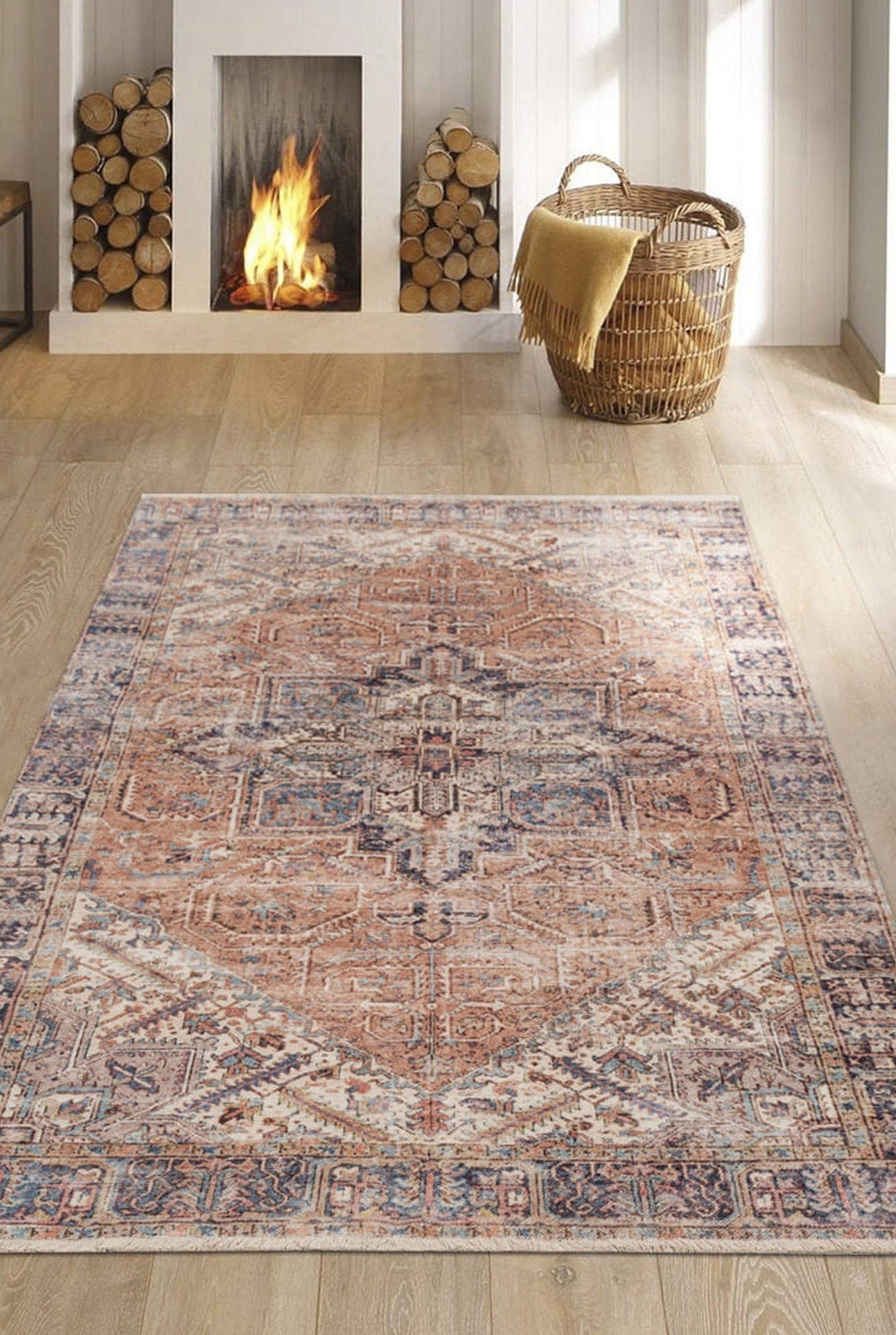 Lamya Turkish Faded Orange Beige-Blush Rug