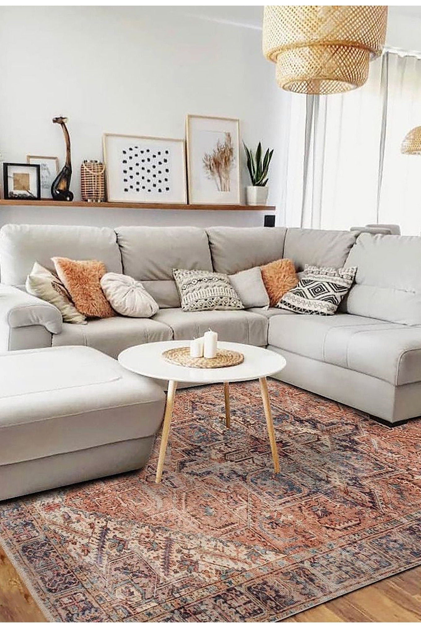 Lamya Turkish Faded Orange Beige-Blush Rug