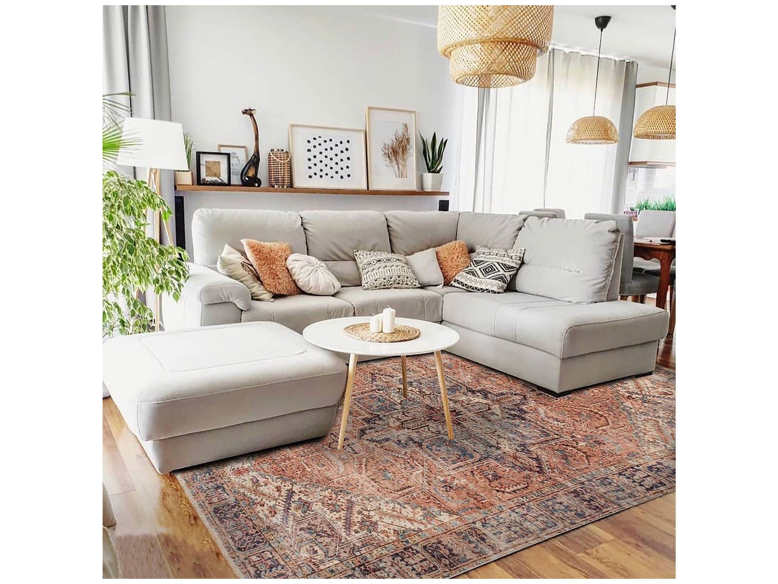 Lamya Turkish Faded Orange Beige-Blush Rug