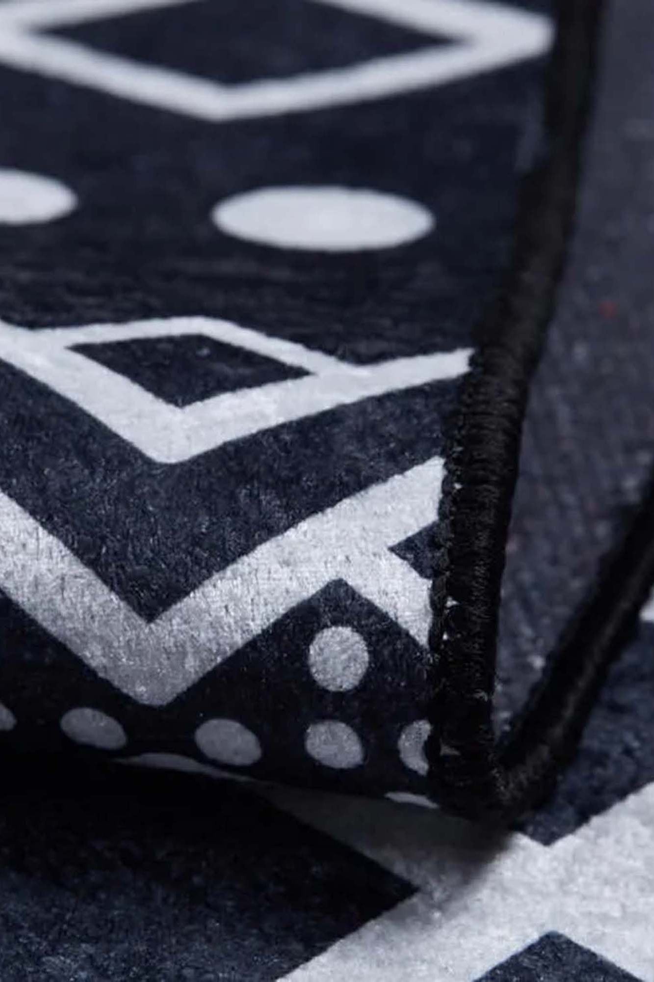 Lana Boho Aztec Black White Rug