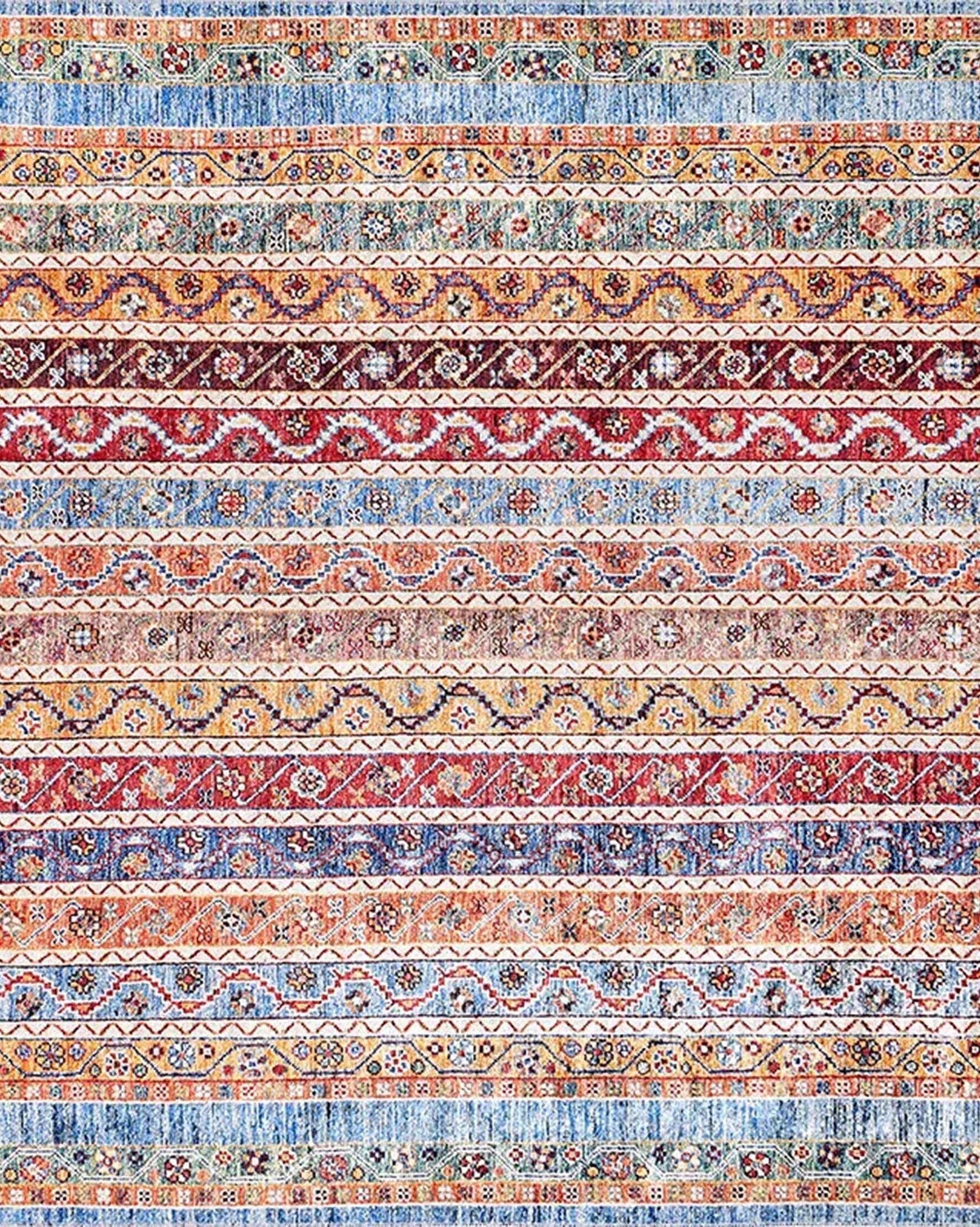 Landa Turkish Kilim Orange Blue Rug