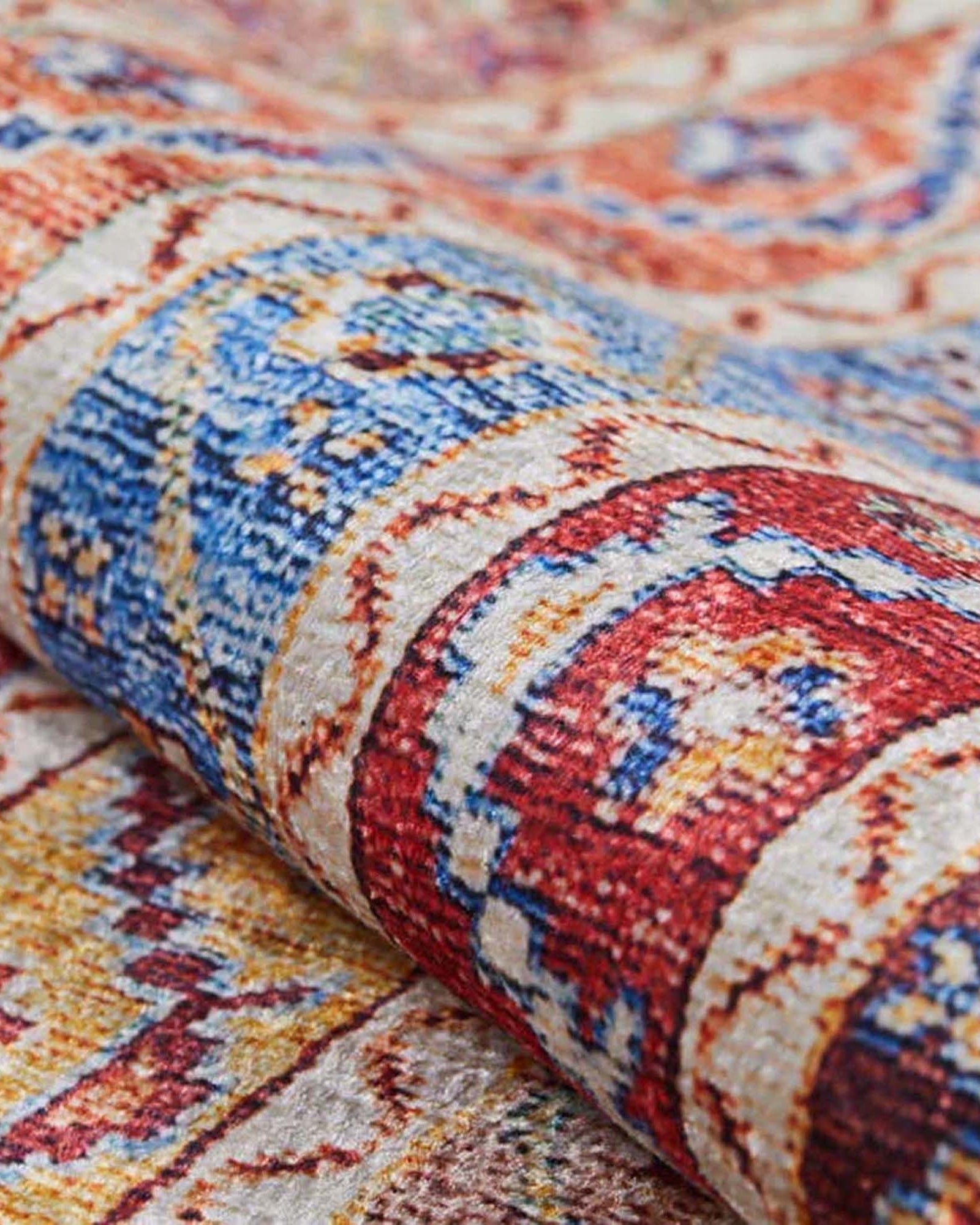 Landa Turkish Kilim Orange Blue Rug