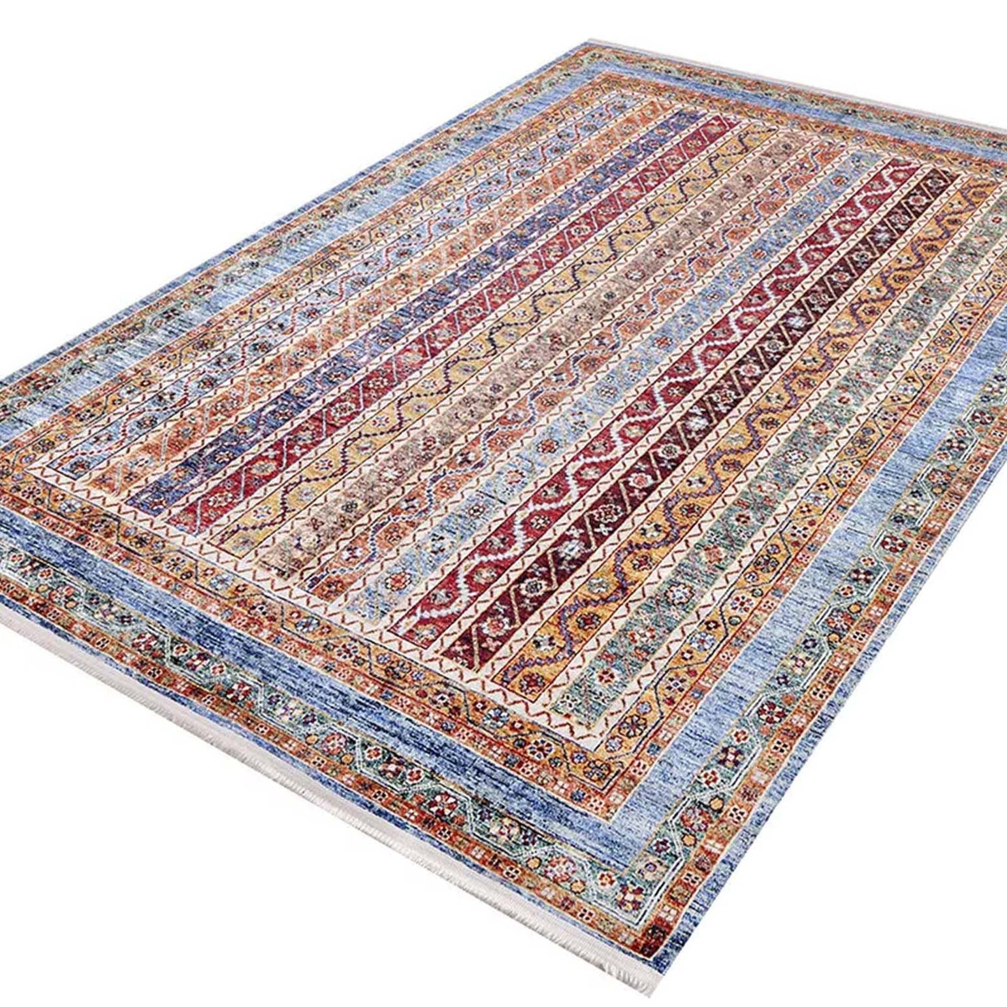Landa Turkish Kilim Orange Blue Rug