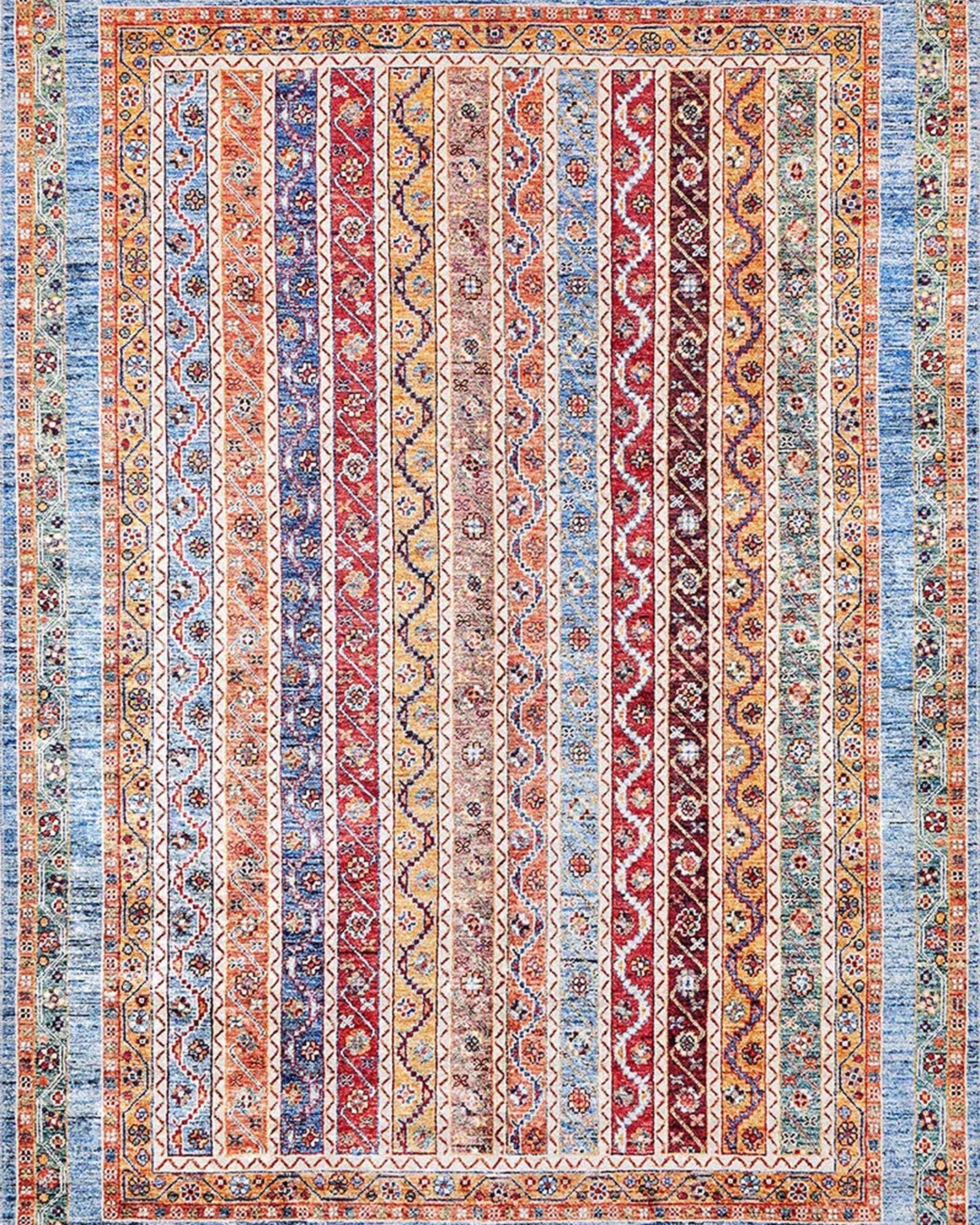 Landa Turkish Kilim Orange Blue Rug
