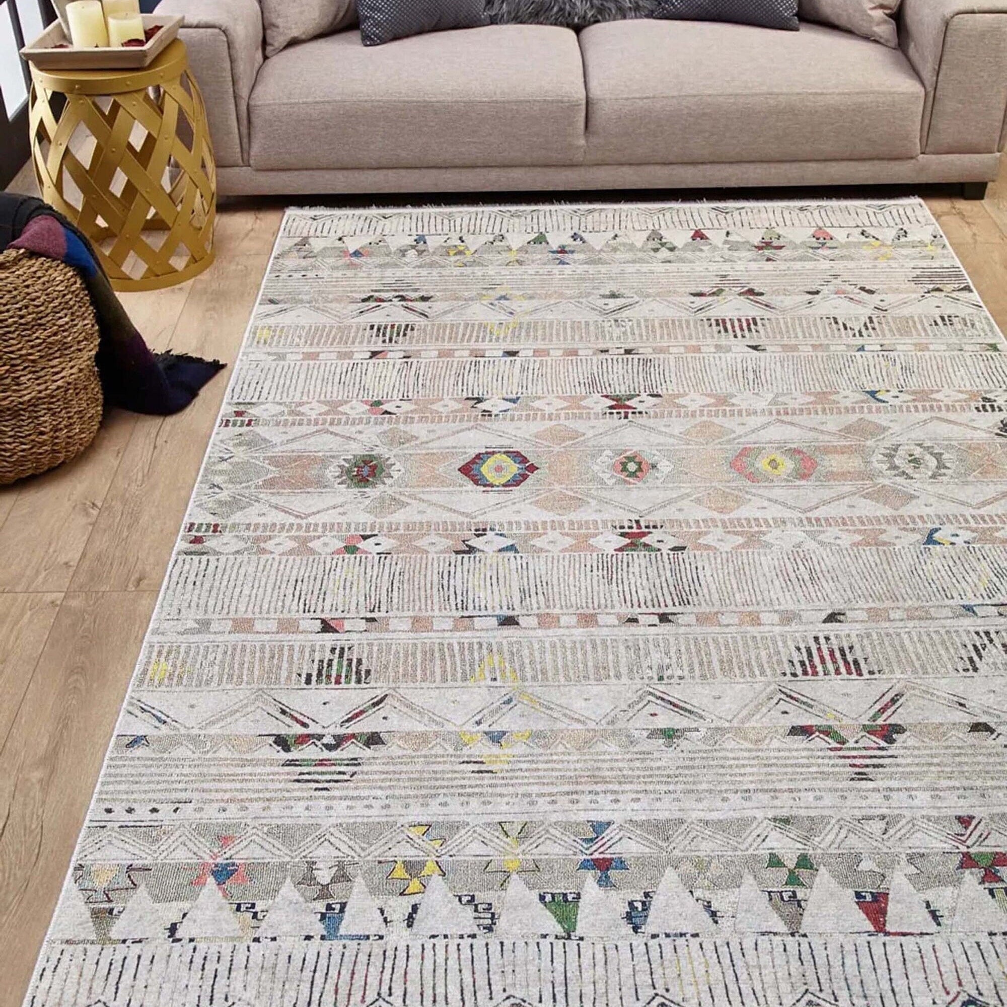 Lara Boho Turkish Beige Rug