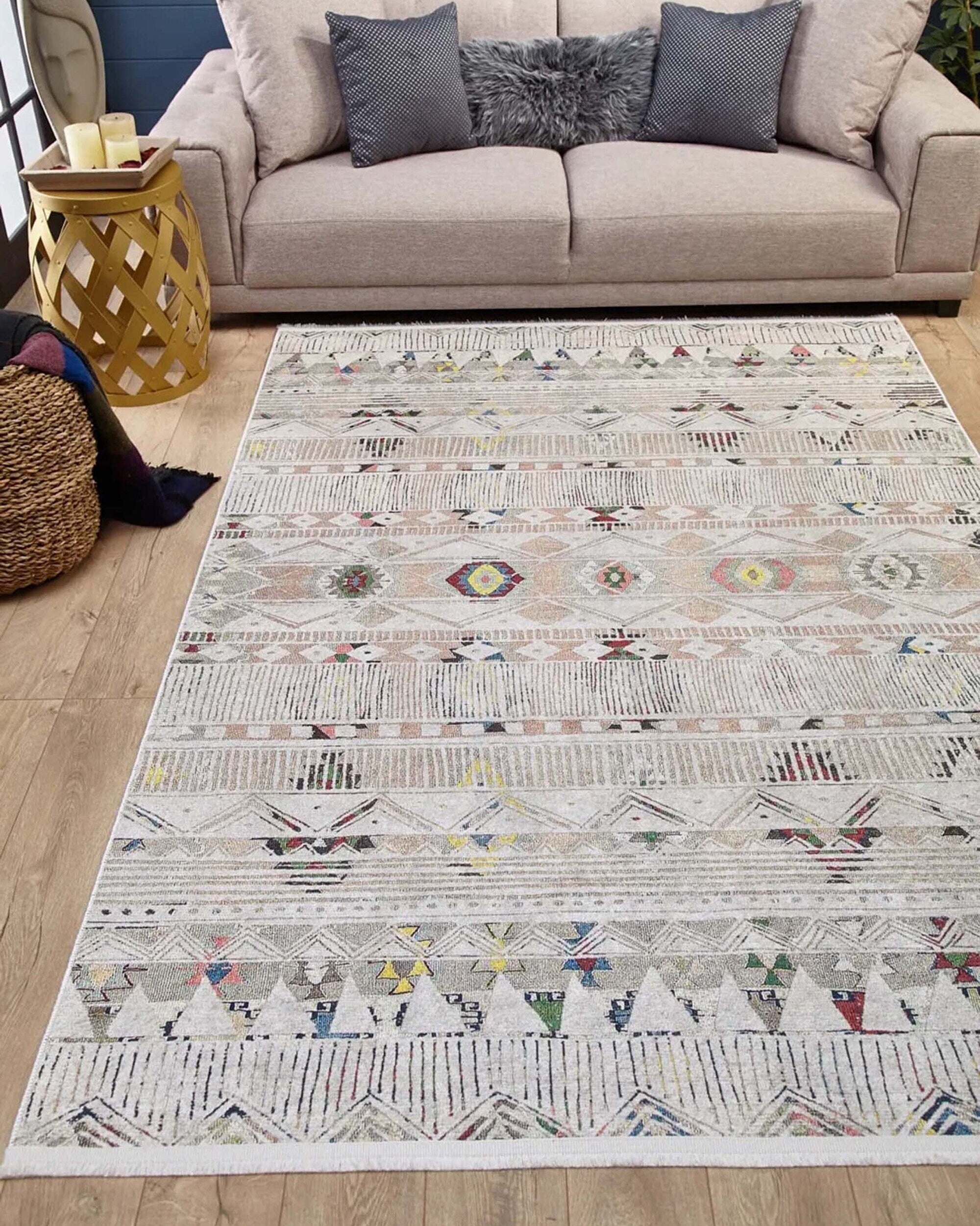 Lara Boho Turkish Beige Rug