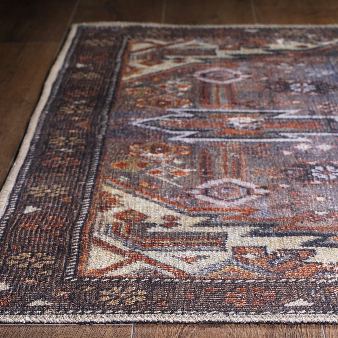 Laysa Rug Turkish Oriental Rustic Tribal Brown Rug