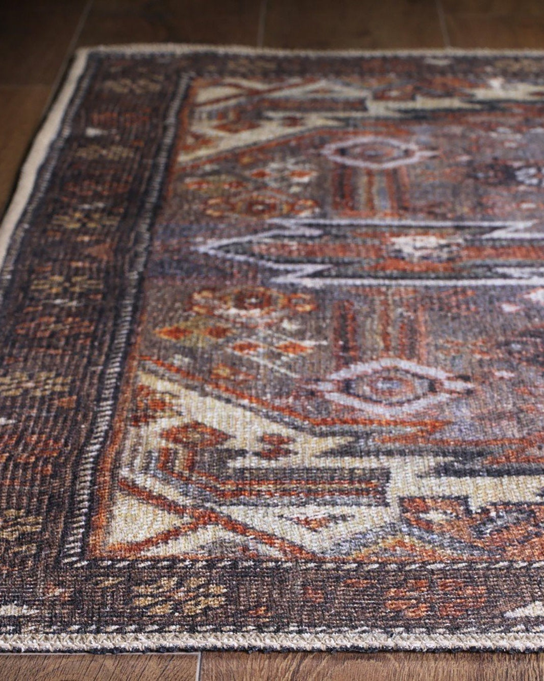 Laysa Rug Turkish Oriental Rustic Tribal Brown Rug