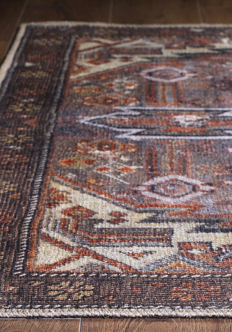 Laysa Rug Turkish Oriental Rustic Tribal Brown Rug