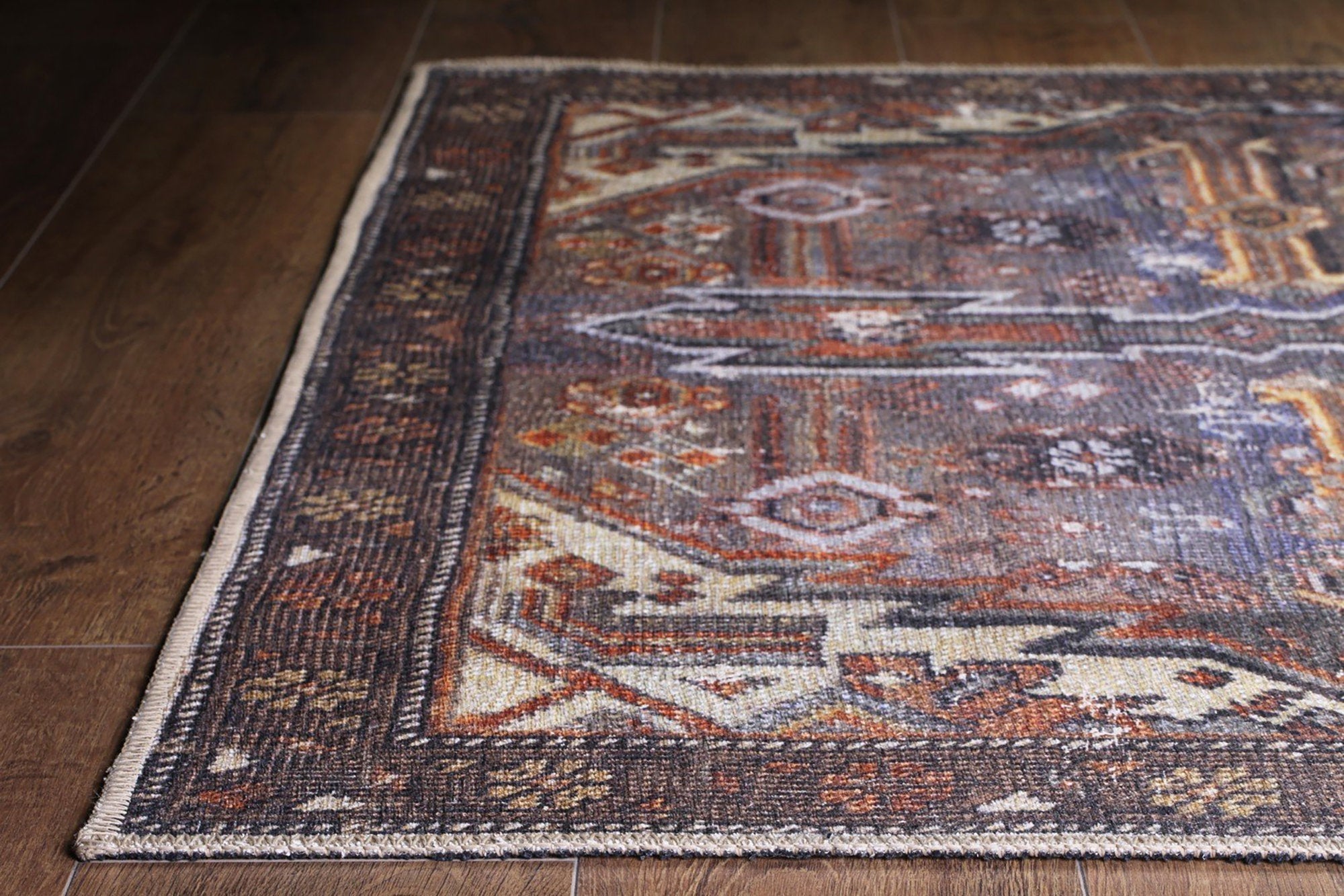 Laysa Rug Turkish Oriental Rustic Tribal Brown Rug