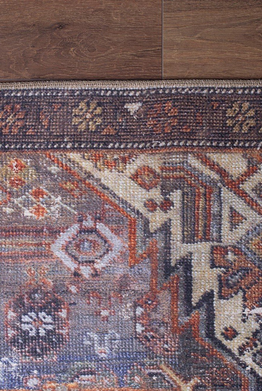 Laysa Rug Turkish Oriental Rustic Tribal Brown Rug