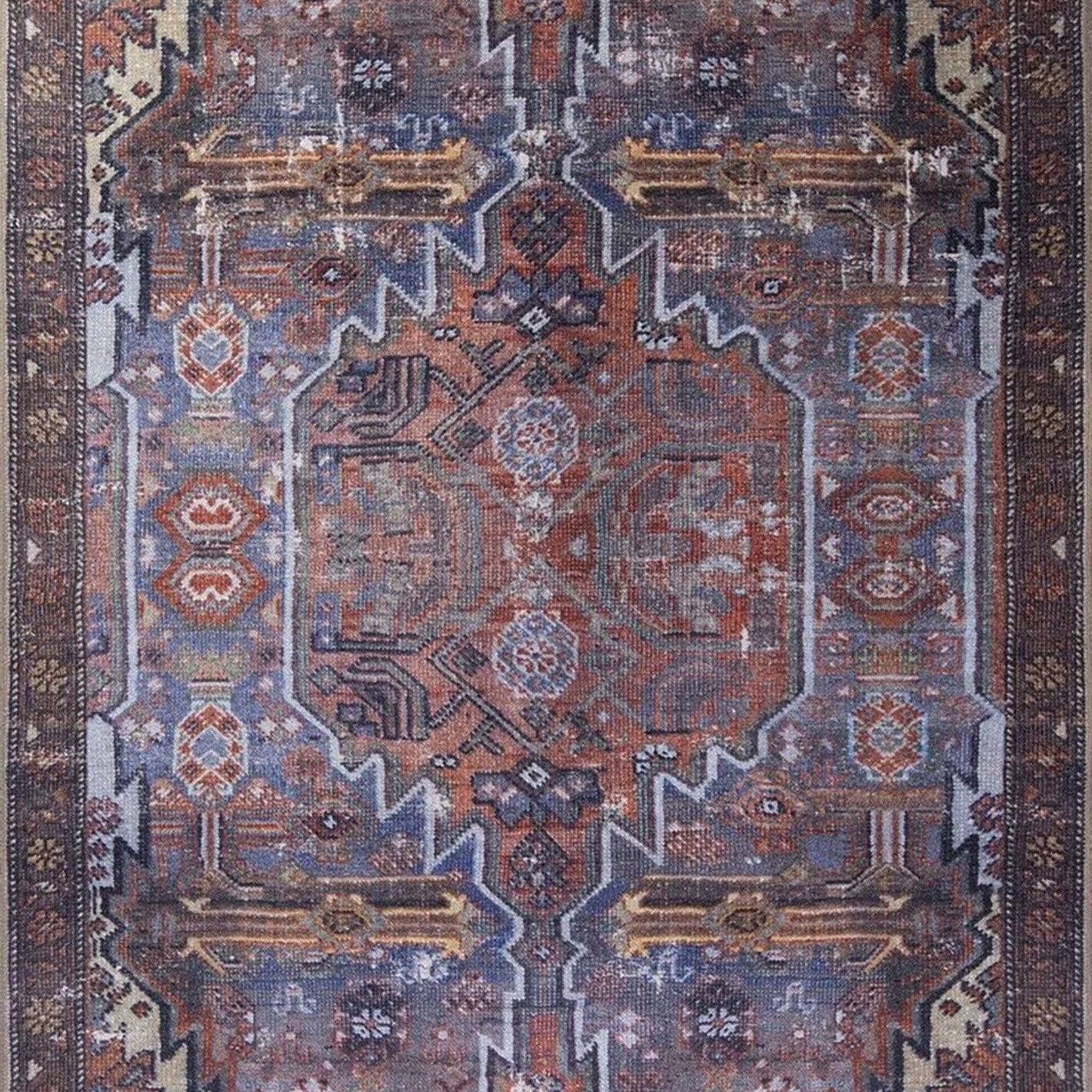 Laysa Rug Turkish Oriental Rustic Tribal Brown Rug