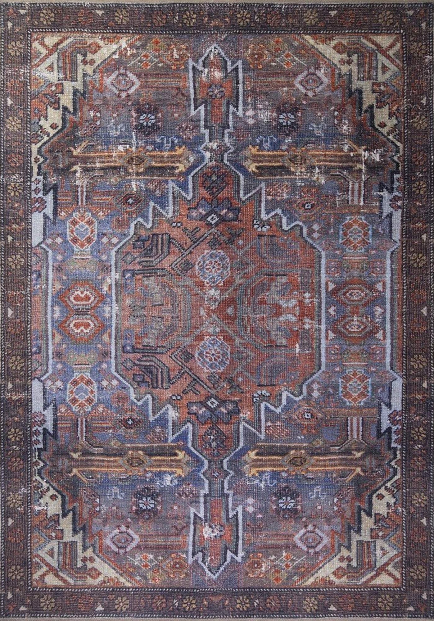 Laysa Rug Turkish Oriental Rustic Tribal Brown Rug
