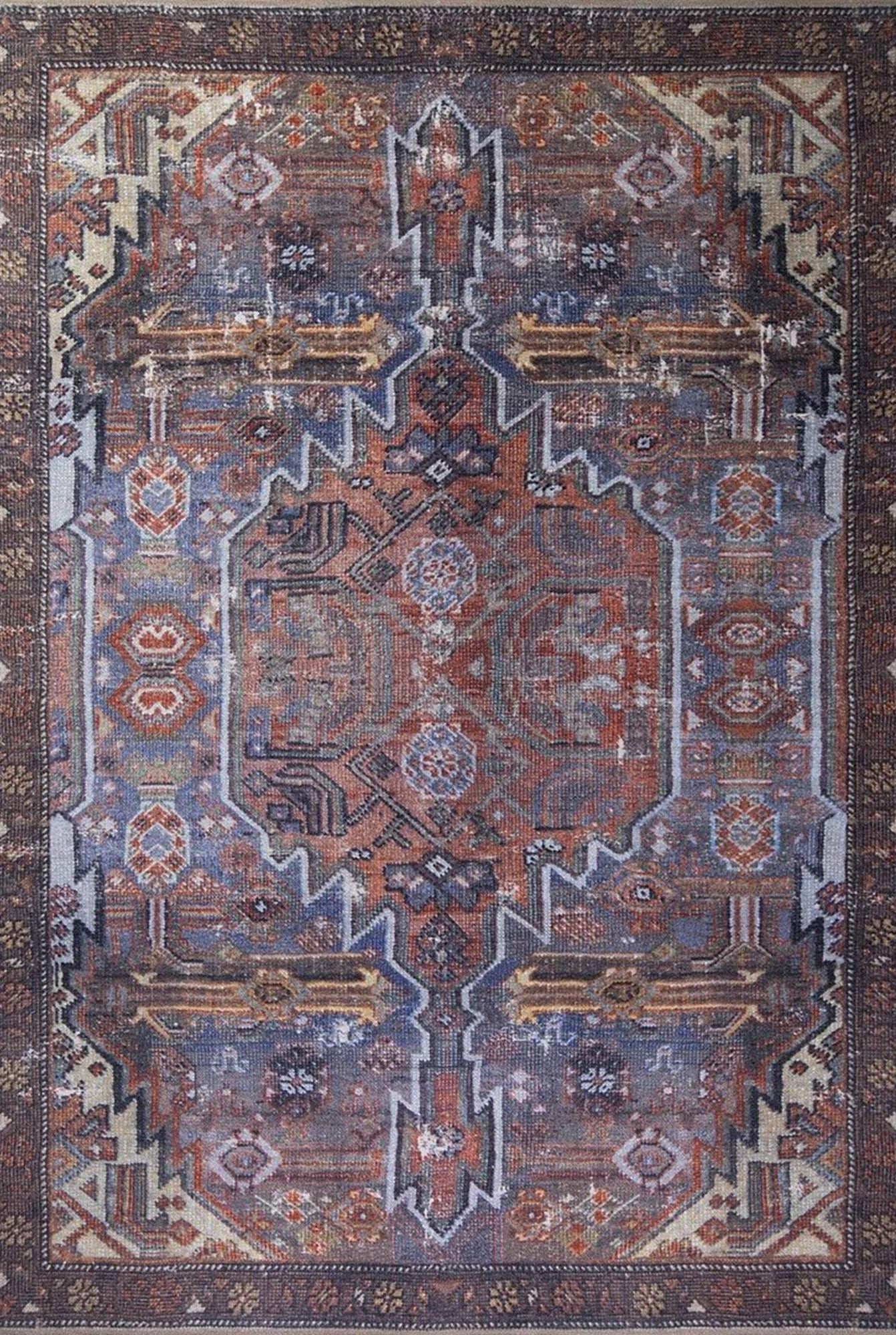 Laysa Rug Turkish Oriental Rustic Tribal Brown Rug