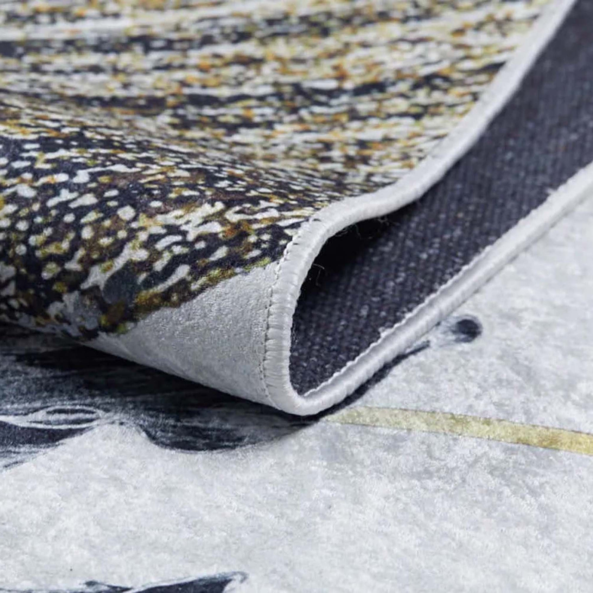 Lia Leaf Art White Beige Rug