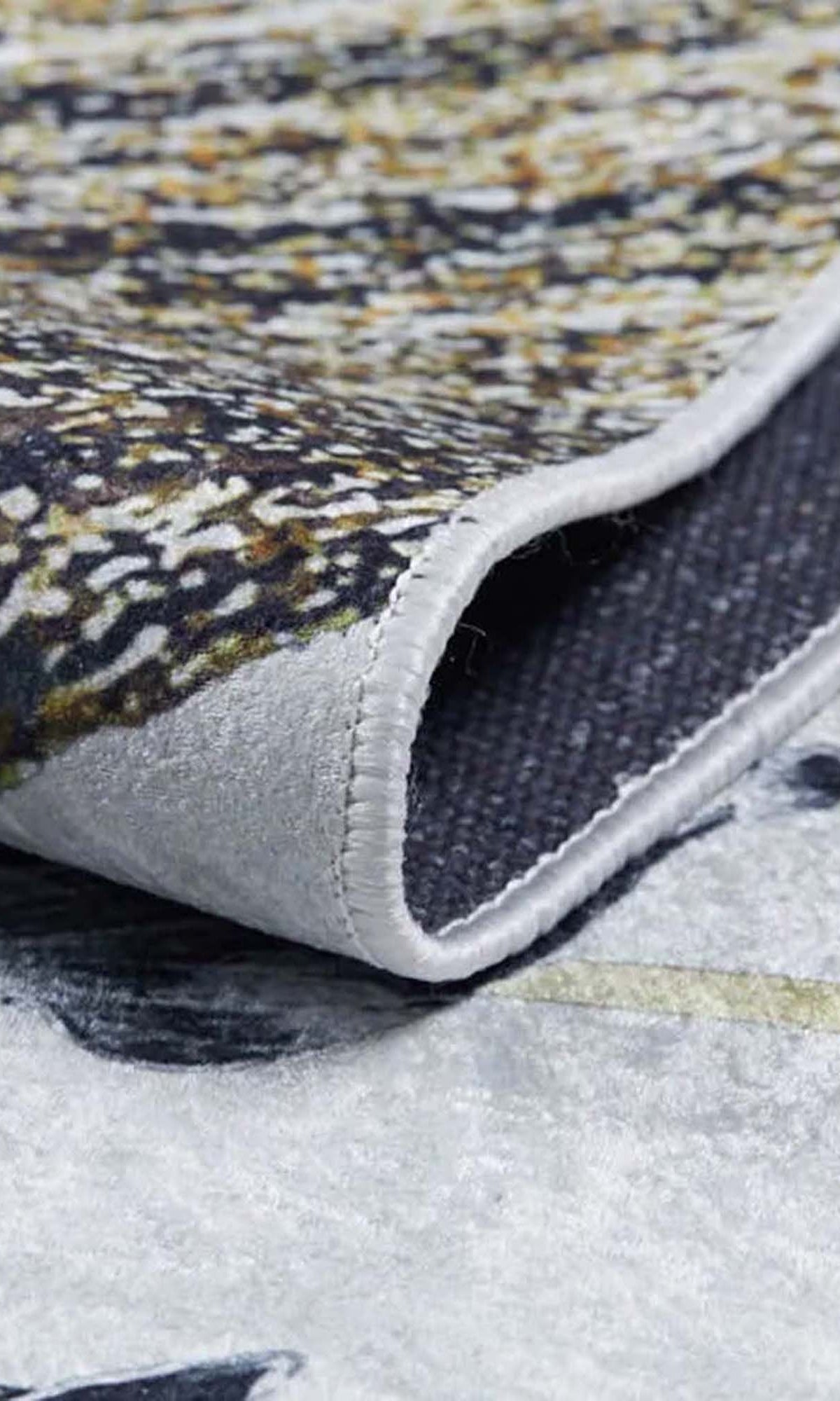 Lia Leaf Art White Beige Rug