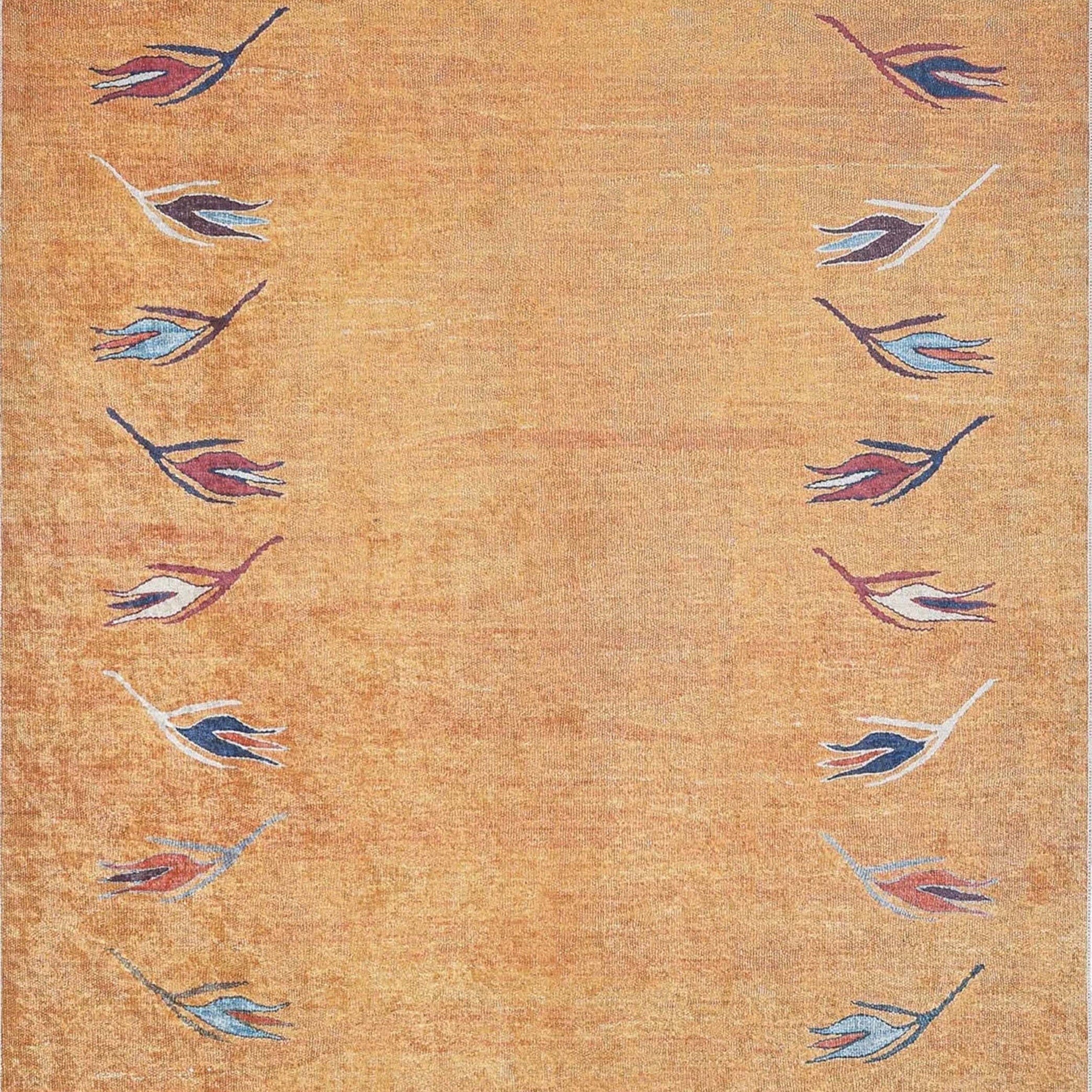 Litya Turkish Kilim Light Blue and Orange Rug