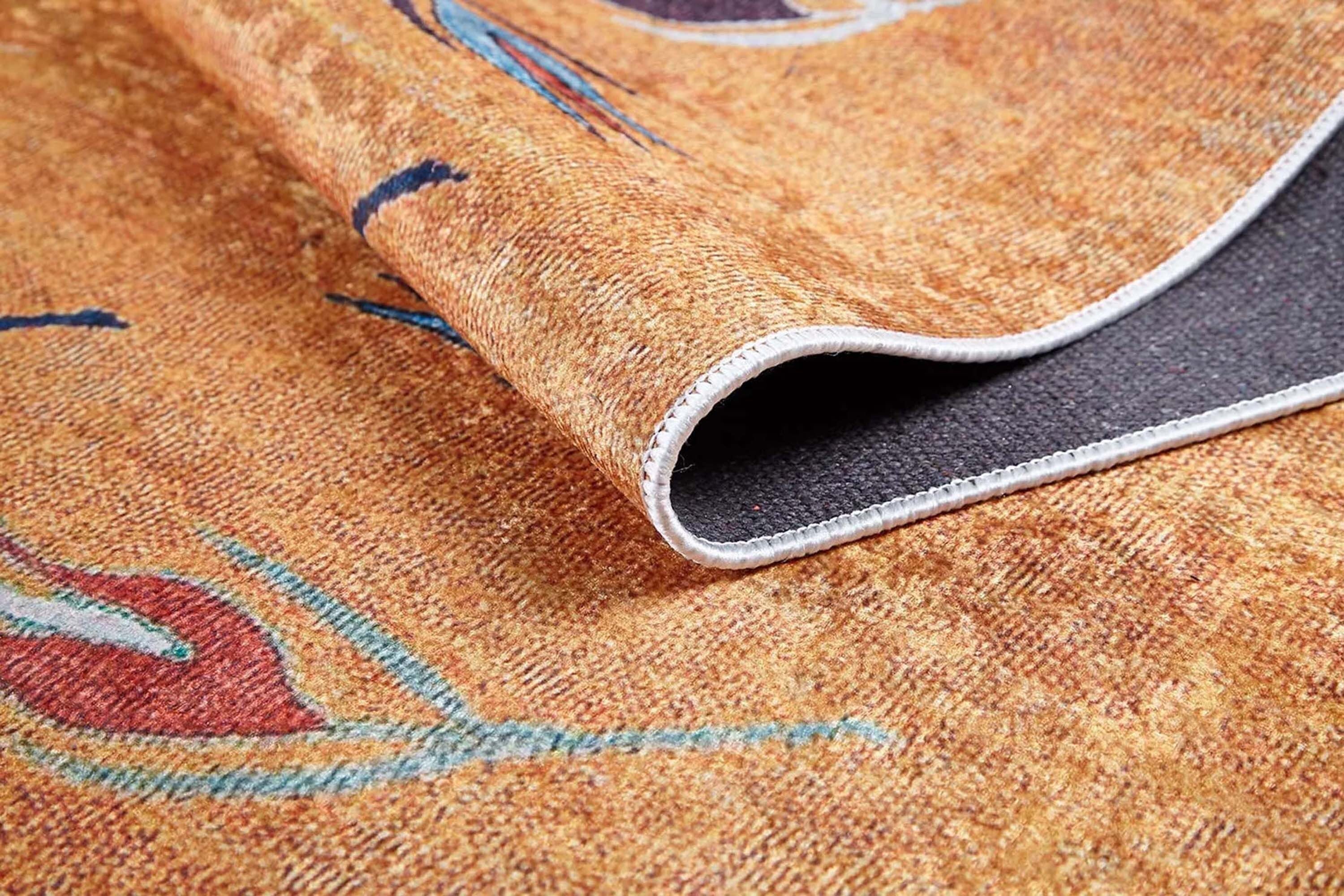 Litya Turkish Kilim Light Blue and Orange Rug