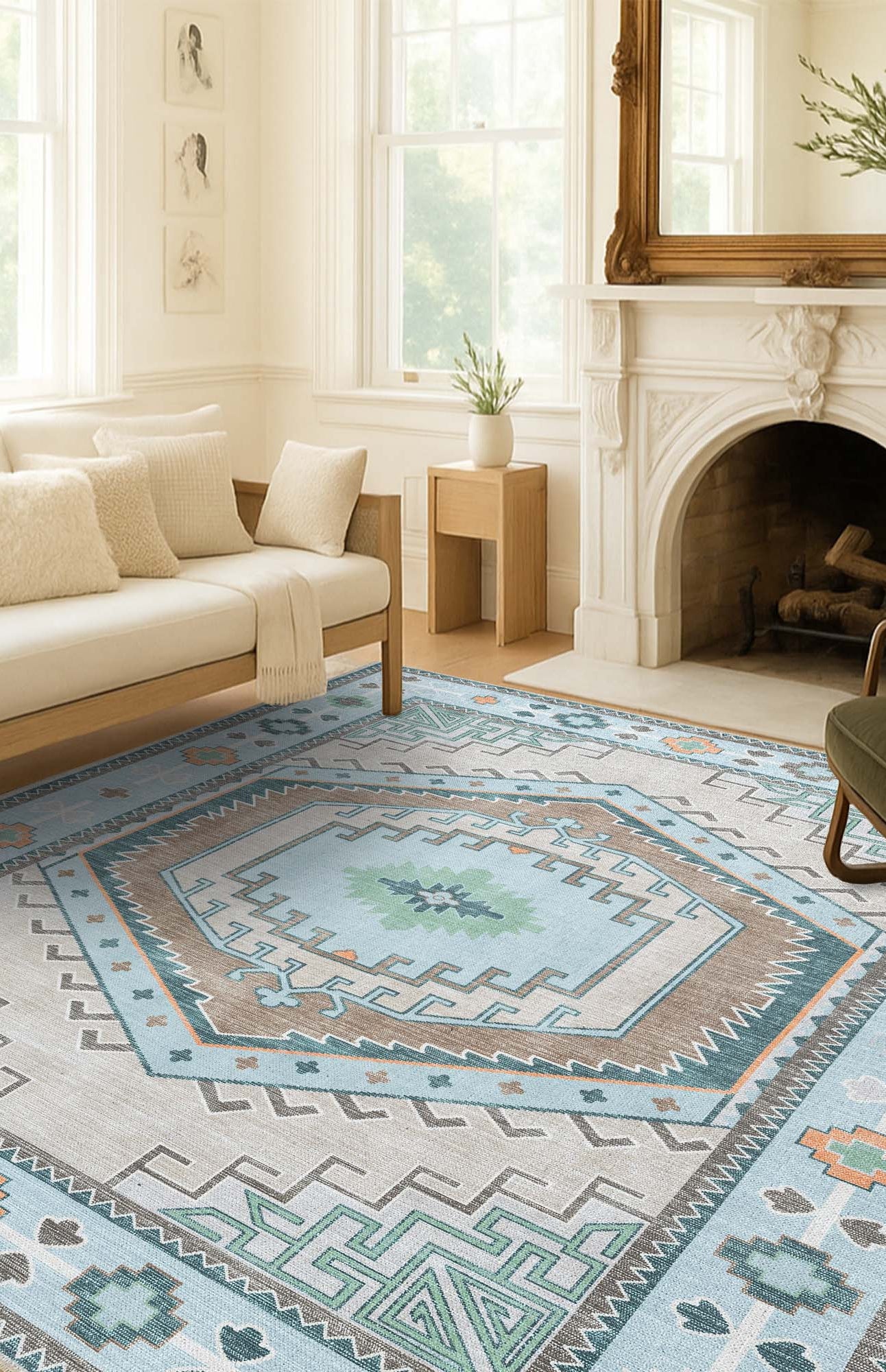 Elea Aesthetic Green Oushak Rug