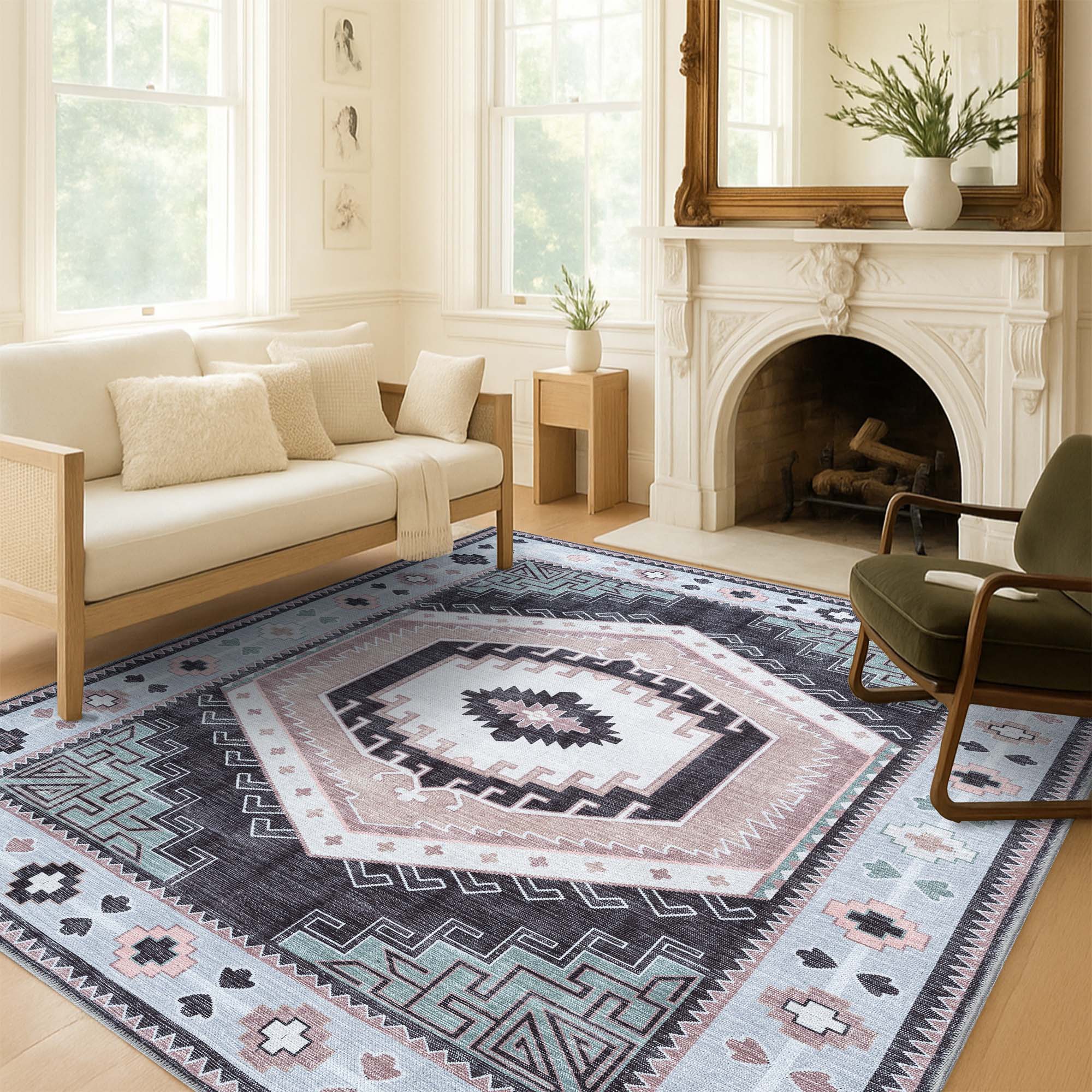 Odilia Black Gray Modern Turkish Rug