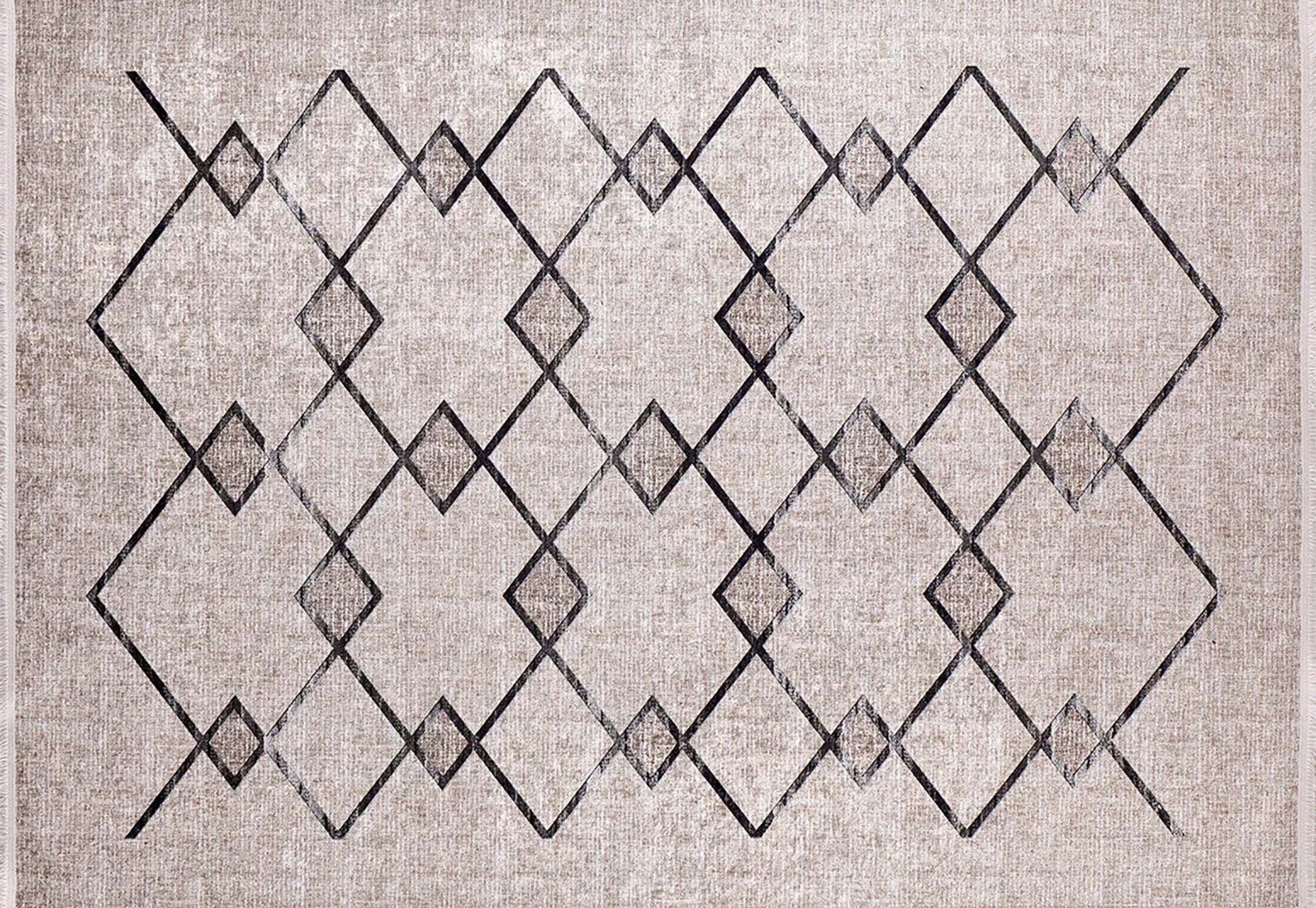 Lora Turkish Boho Beige Geometric Rug