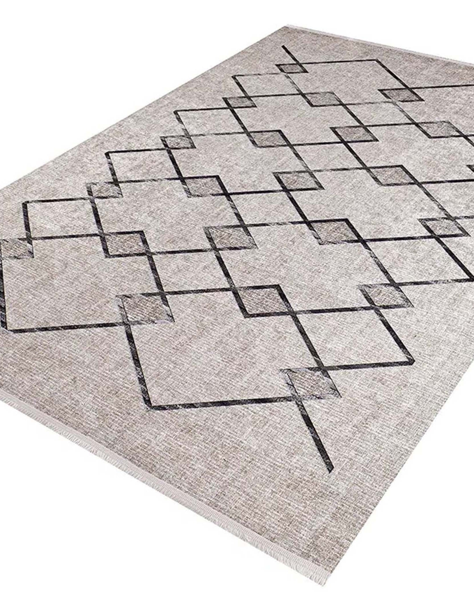 Lora Turkish Boho Beige Geometric Rug