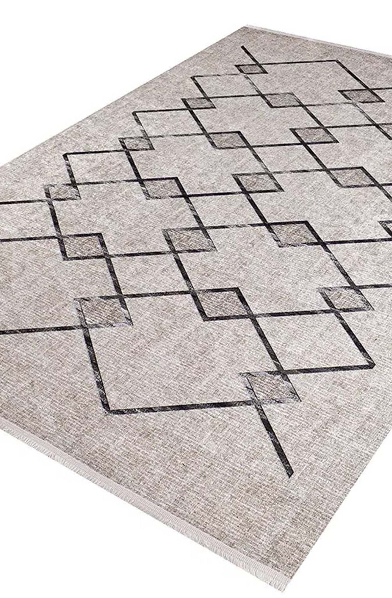 Lora Turkish Boho Beige Geometric Rug