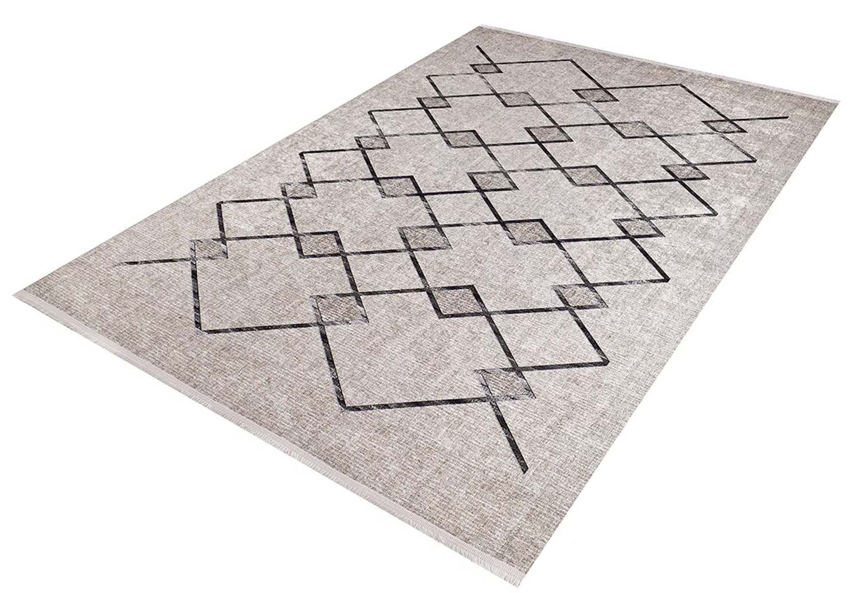 Lora Turkish Boho Beige Geometric Rug