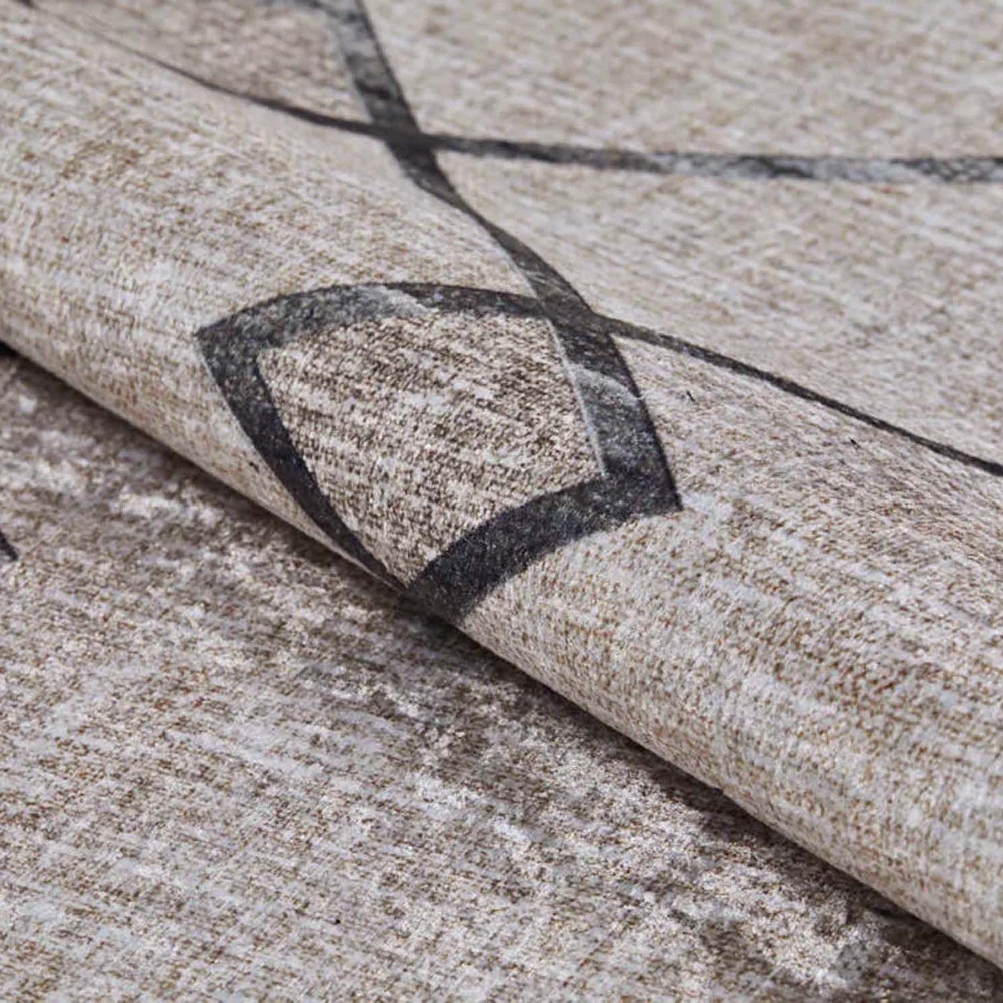 Lora Turkish Boho Beige Geometric Rug