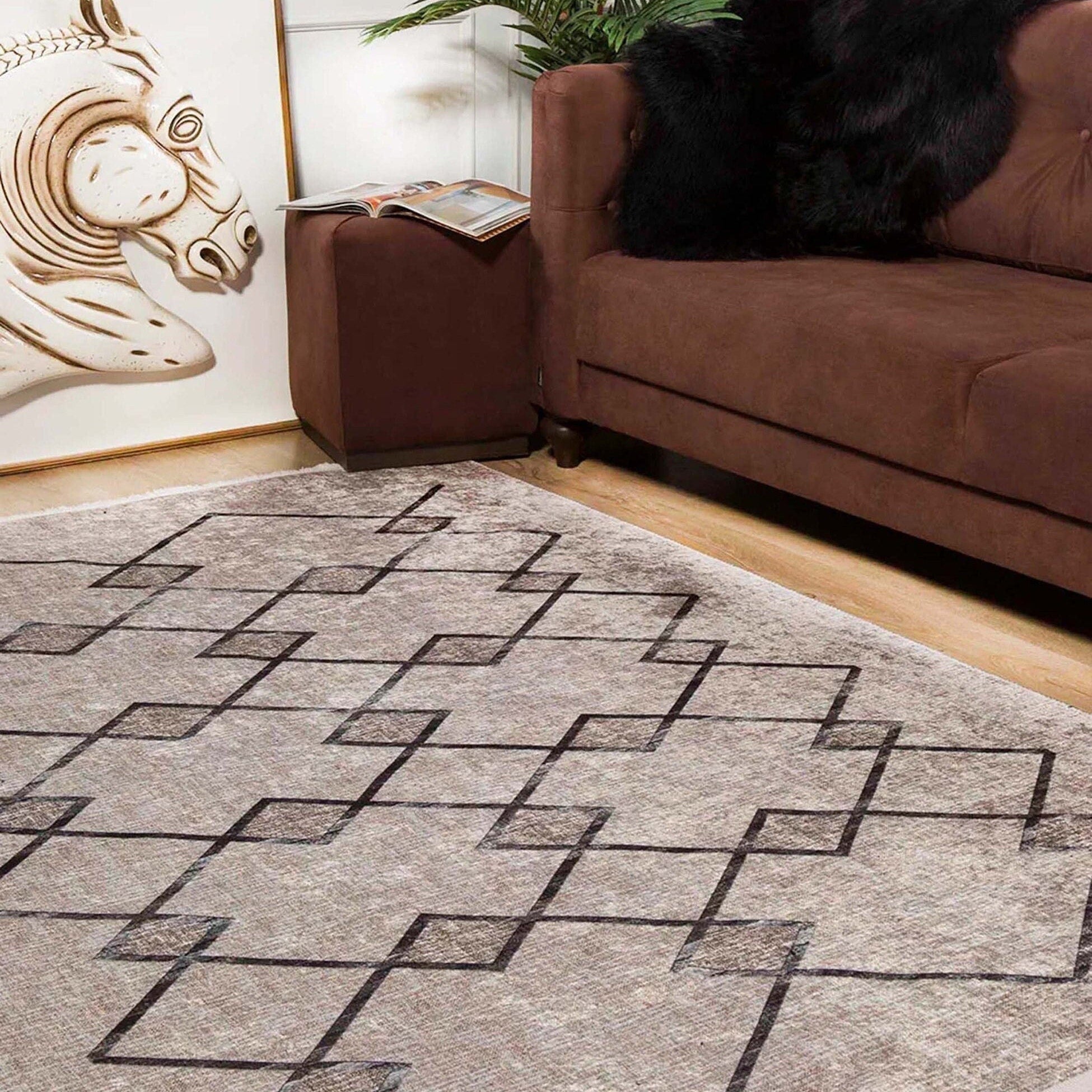 Lora Turkish Boho Beige Geometric Rug