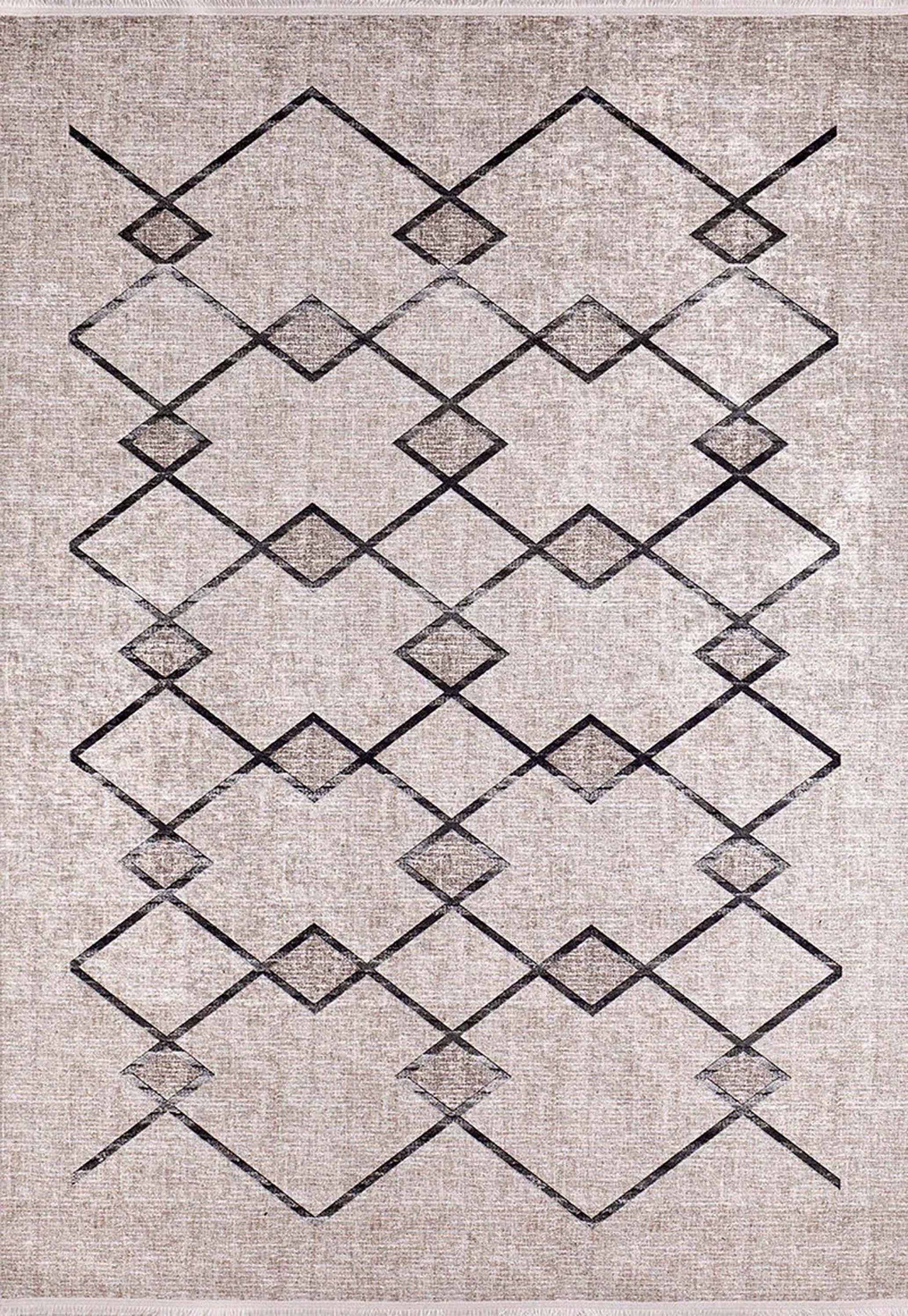 Lora Turkish Boho Beige Geometric Rug