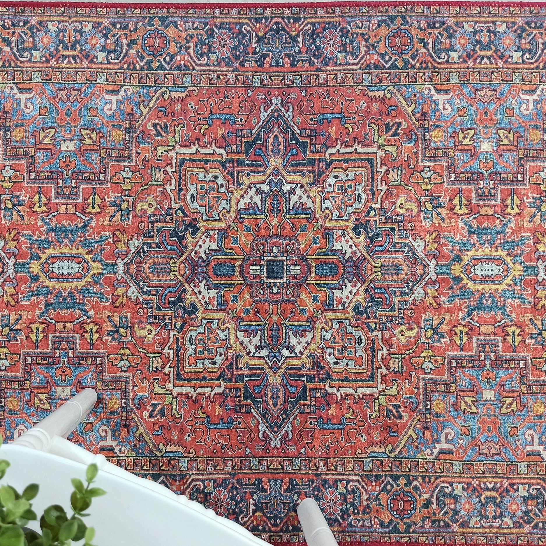 Pawla Turkish Vintage Heriz Red Rug