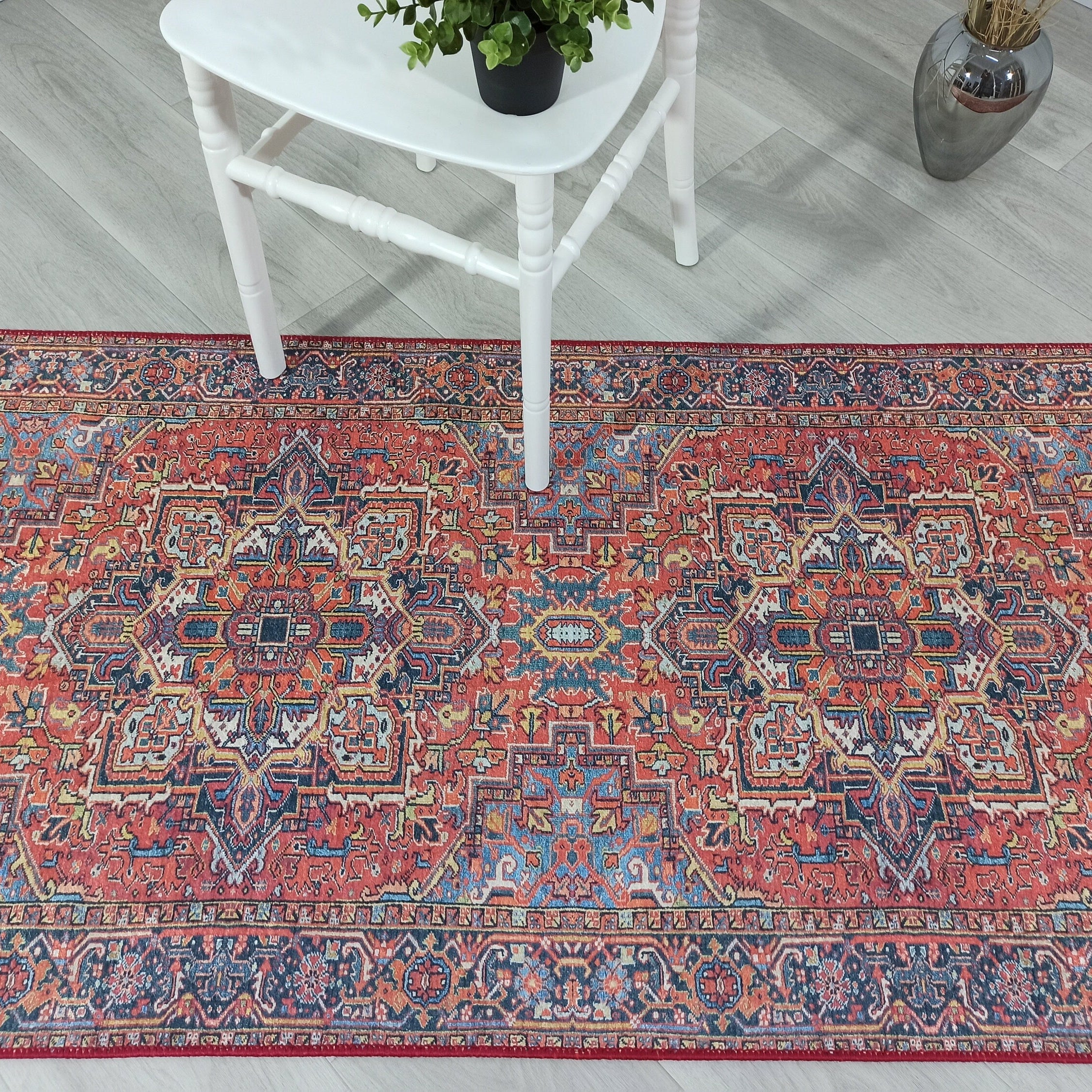 Pawla Turkish Vintage Heriz Red Rug