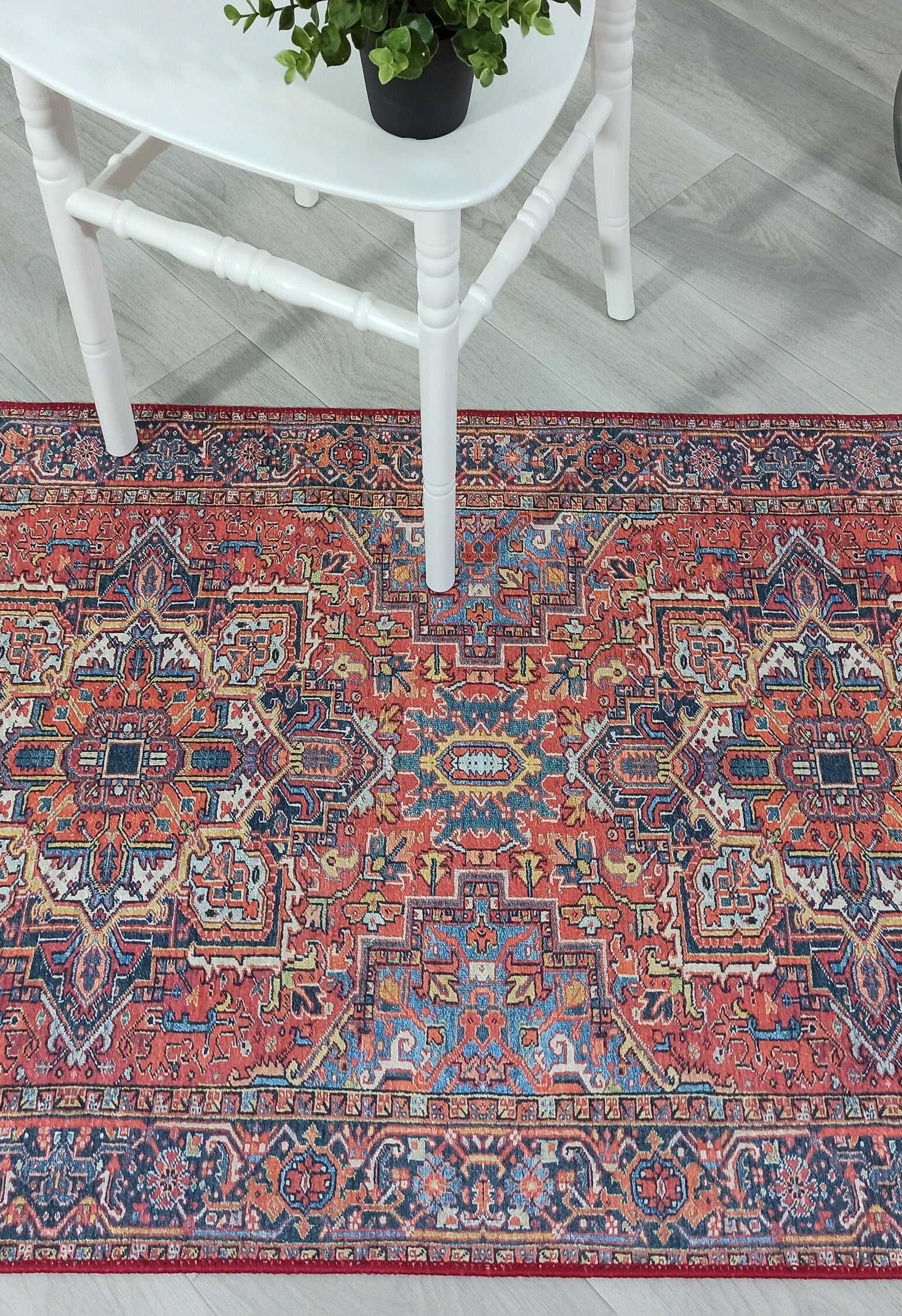 Pawla Turkish Vintage Heriz Red Rug