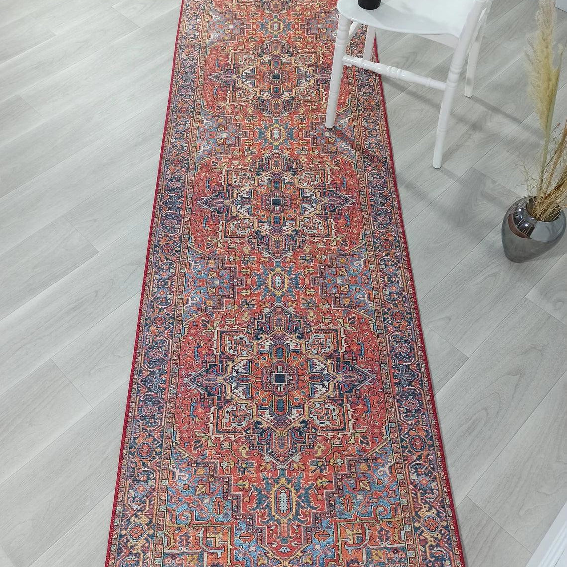 Pawla Turkish Vintage Heriz Red Rug