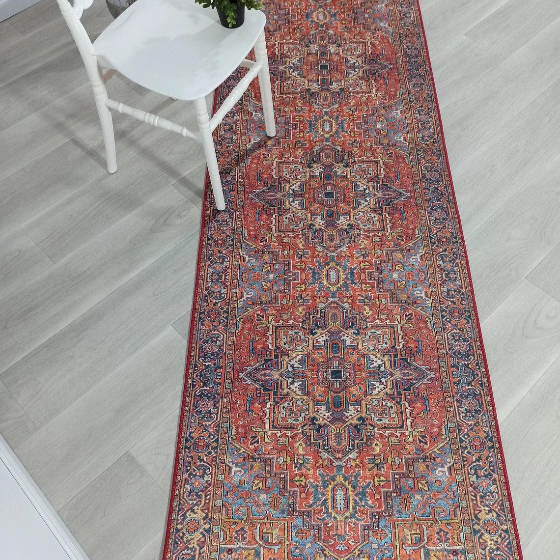 Pawla Turkish Vintage Heriz Red Rug
