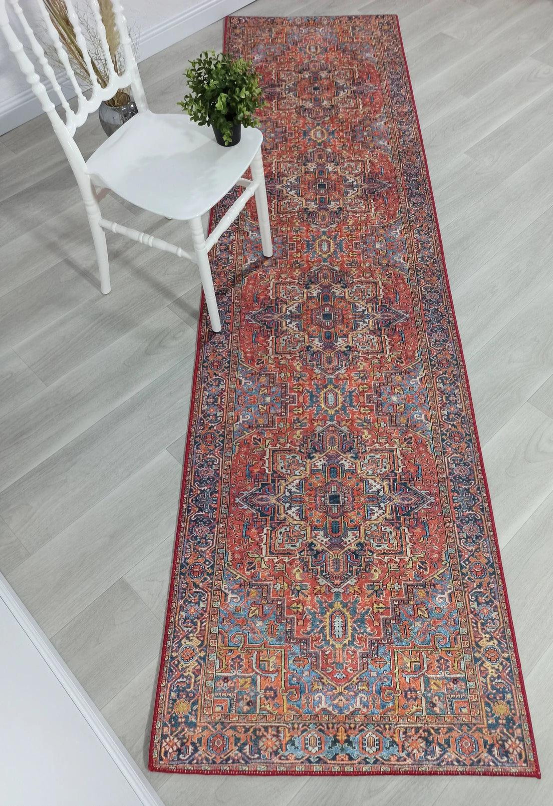 Pawla Turkish Vintage Heriz Red Rug