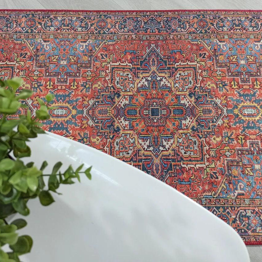 Pawla Turkish Vintage Heriz Red Rug